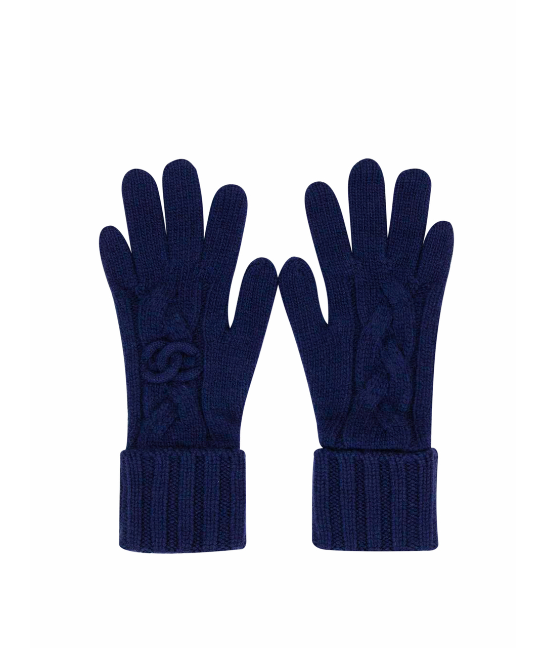 CHANEL PRE-OWNED Темно-синие кашемировые перчатки, фото 1