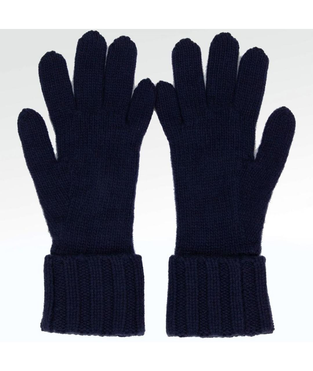 CHANEL PRE-OWNED Темно-синие кашемировые перчатки, фото 2