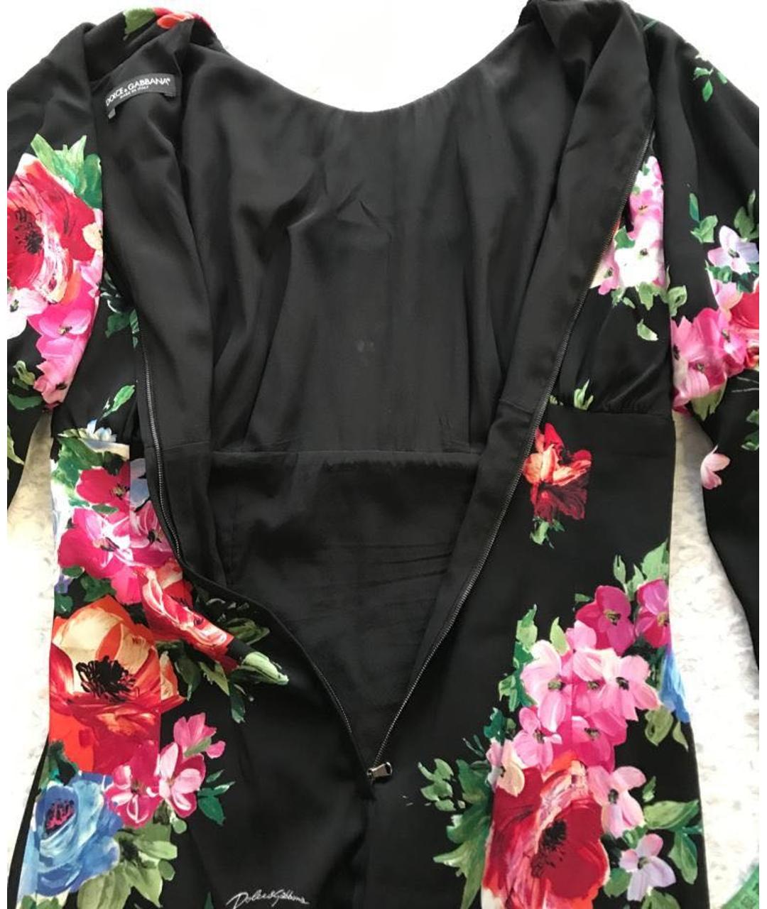 DOLCE&GABBANA Мульти шелковое коктейльное платье, фото 8