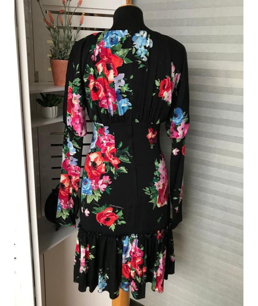 DOLCE&GABBANA Мульти шелковое коктейльное платье, фото 2