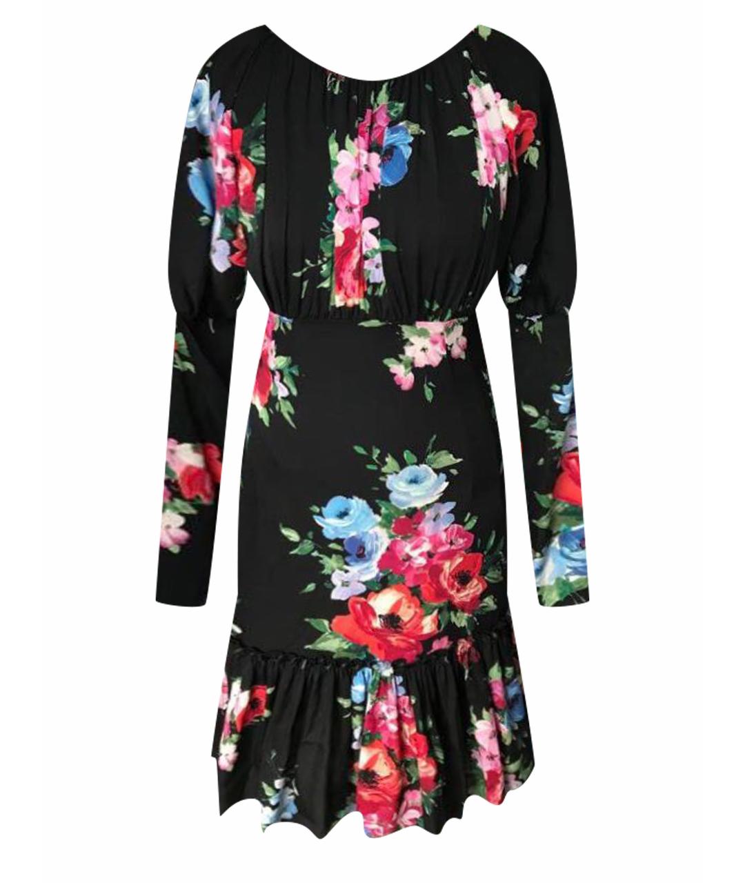 DOLCE&GABBANA Мульти шелковое коктейльное платье, фото 1