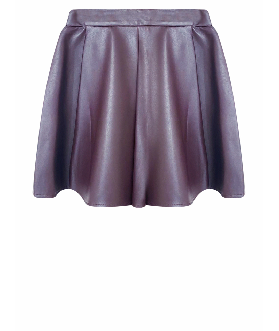 MRZ Бордовая полиуретановая юбка мини, фото 1
