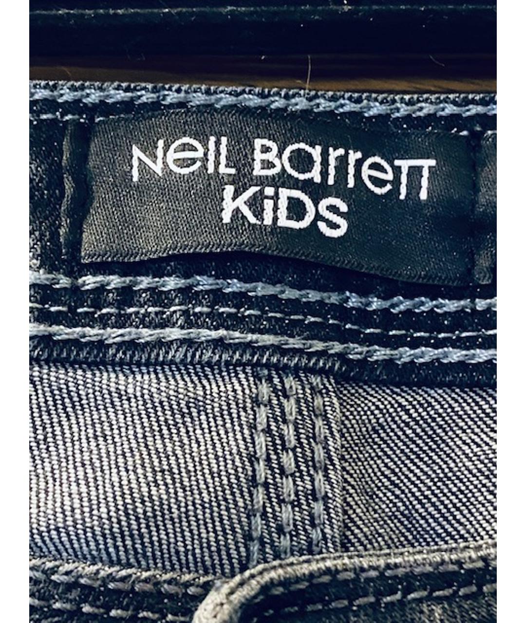 NEIL BARRETT KIDS Черные хлопковые детские джинсы, фото 3