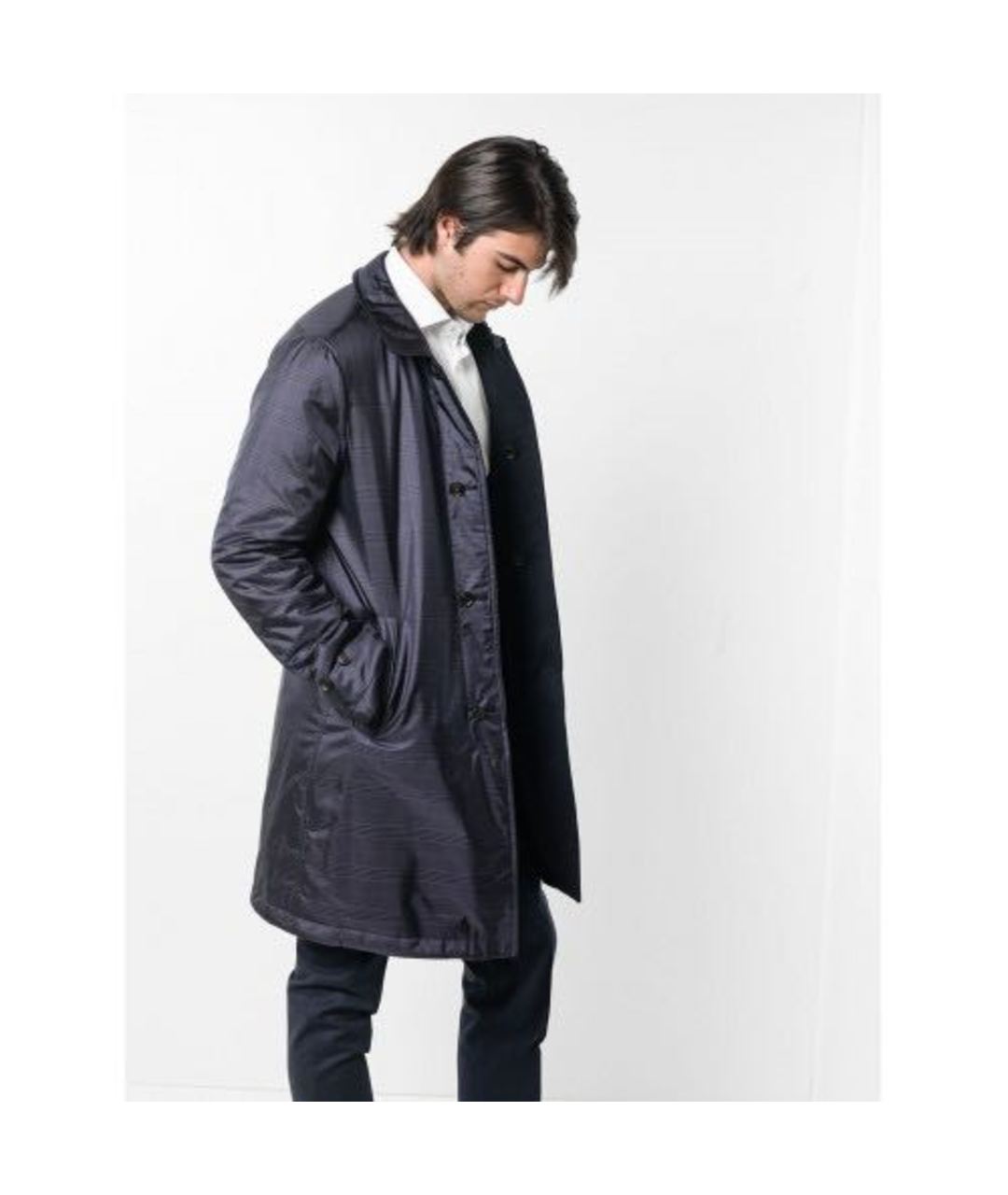 BRIONI Черное шерстяное пальто, фото 5