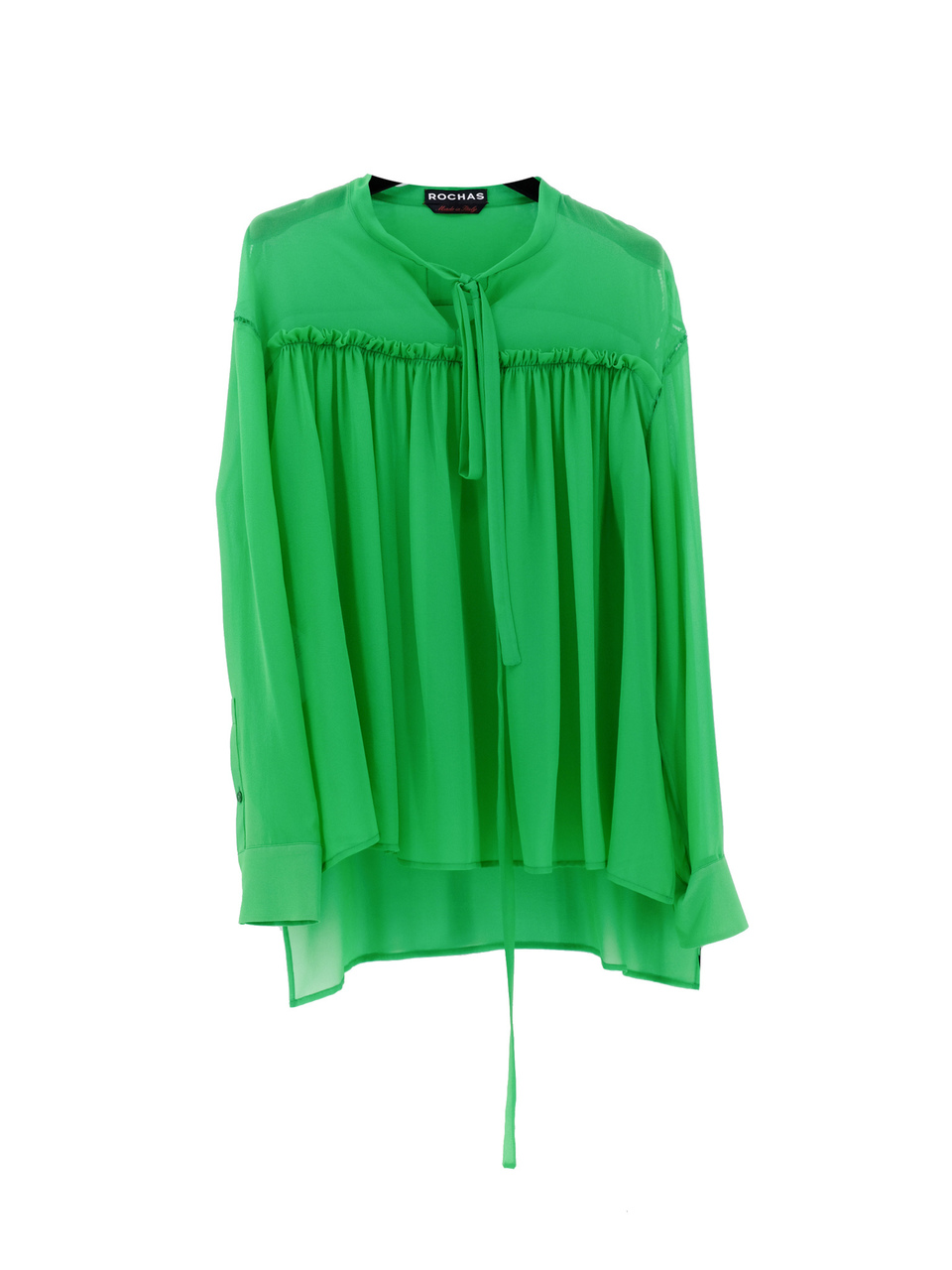 ROCHAS Зеленая шелковая рубашка, фото 1
