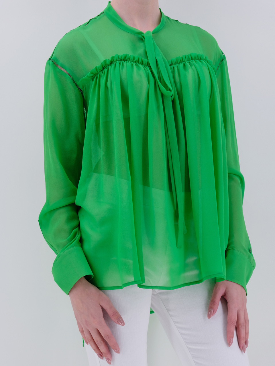 ROCHAS Зеленая шелковая рубашка, фото 2