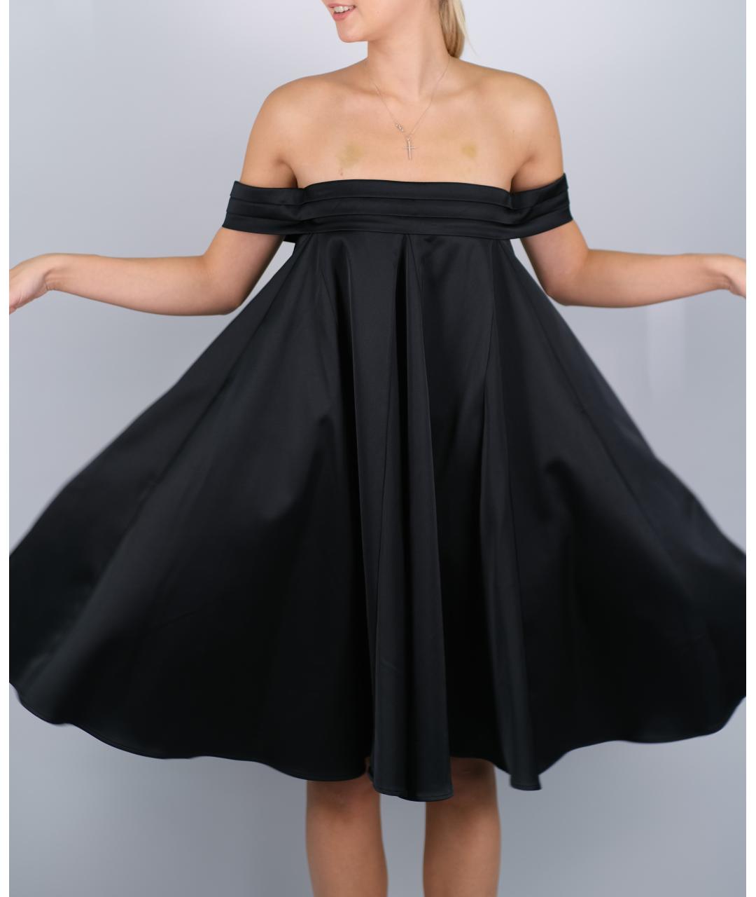 EDIT Черное полиэстеровое повседневное платье, фото 4