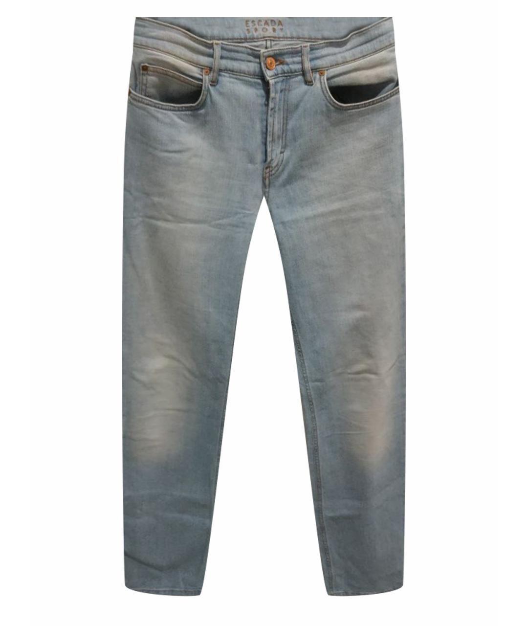 ESCADA Голубые хлопковые прямые джинсы, фото 1