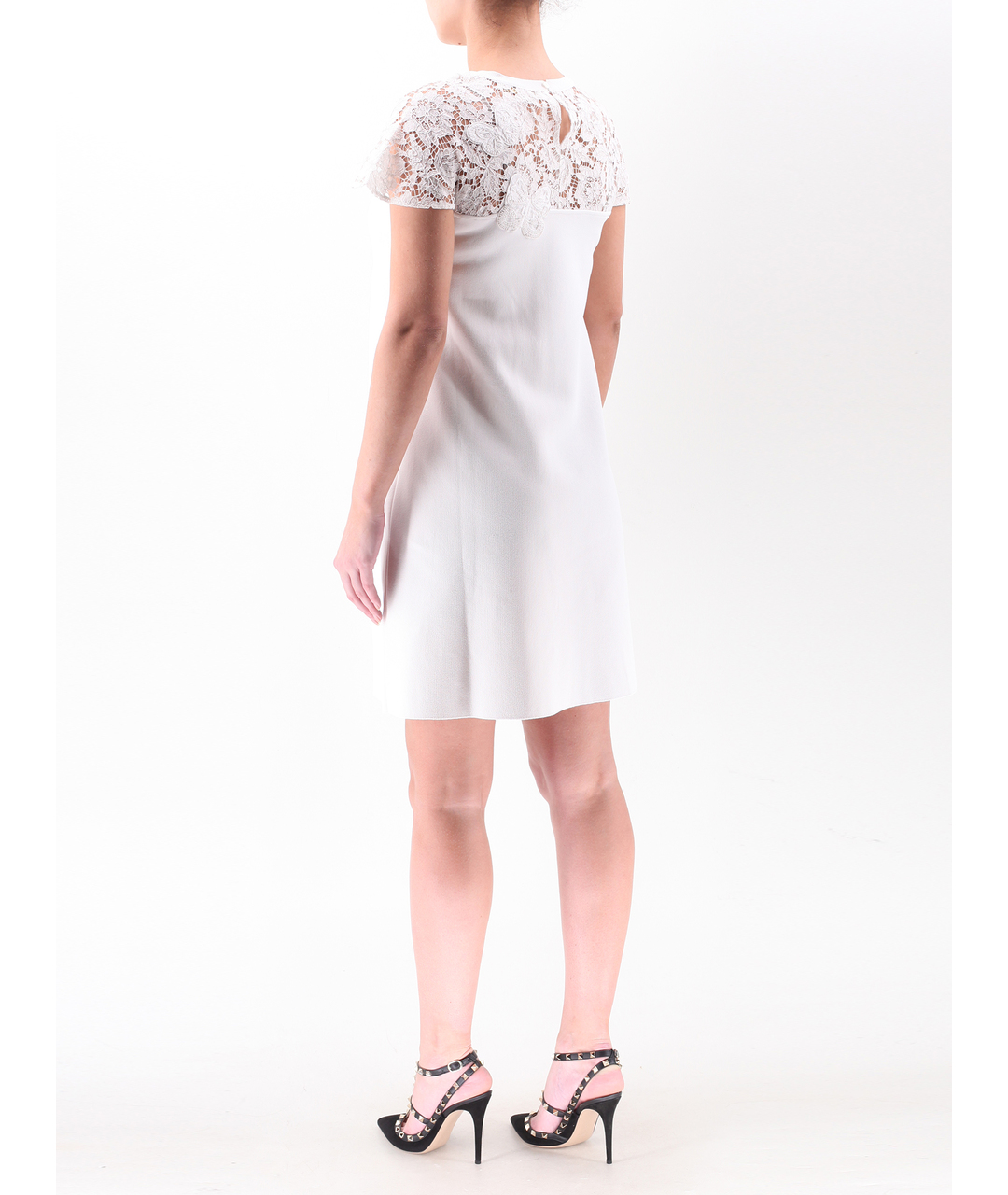 VALENTINO Белое вискозное повседневное платье, фото 3