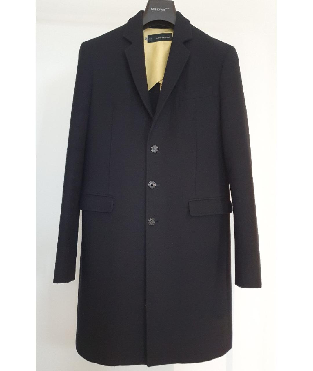 DSQUARED2 Черное шерстяное пальто, фото 3