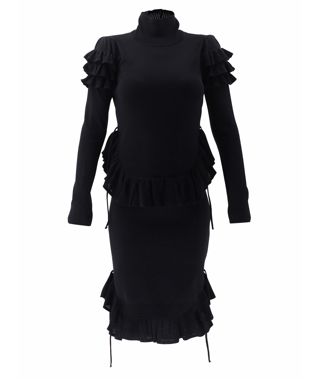 DSQUARED2 Черное шерстяное повседневное платье, фото 1