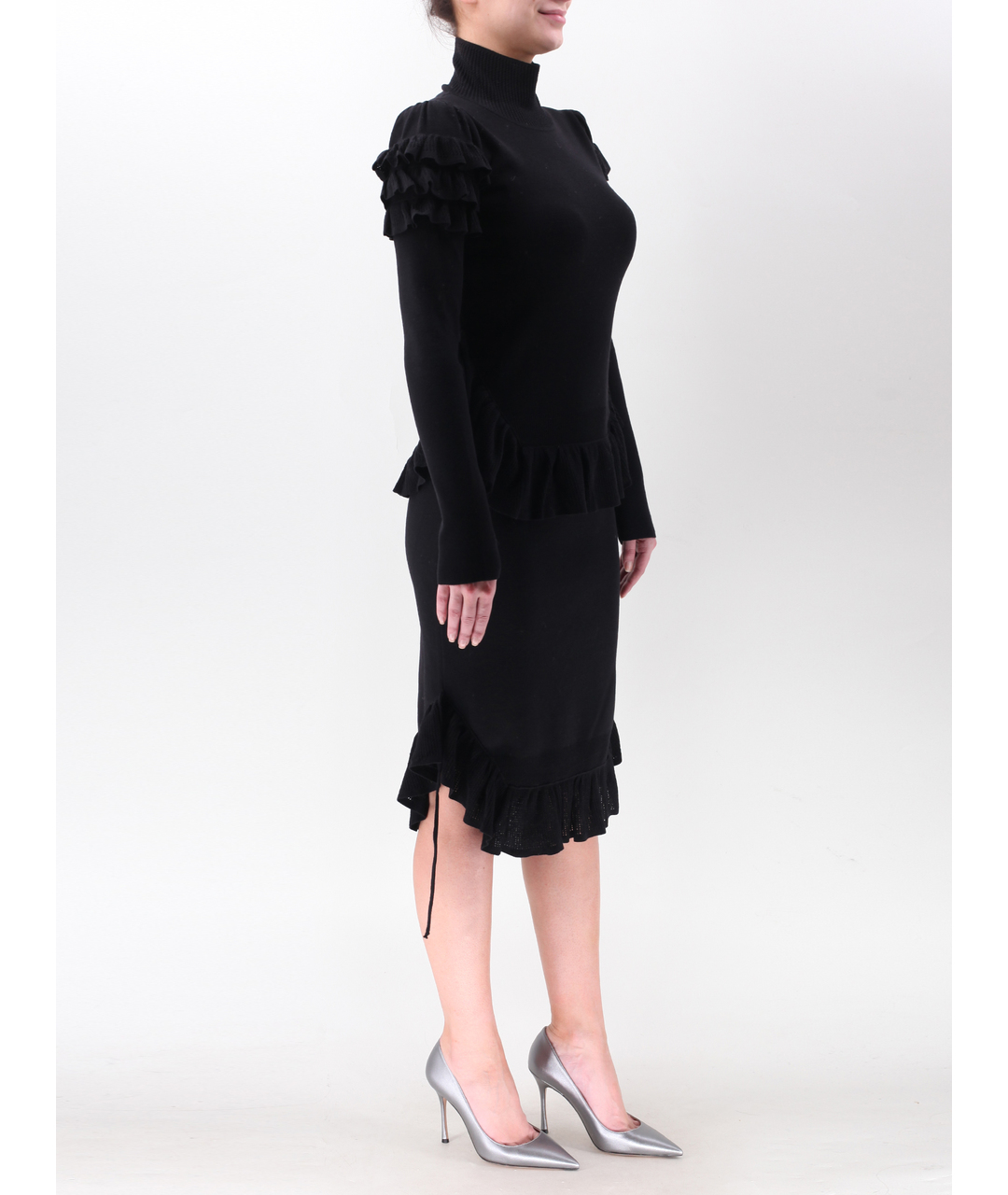 DSQUARED2 Черное шерстяное повседневное платье, фото 2