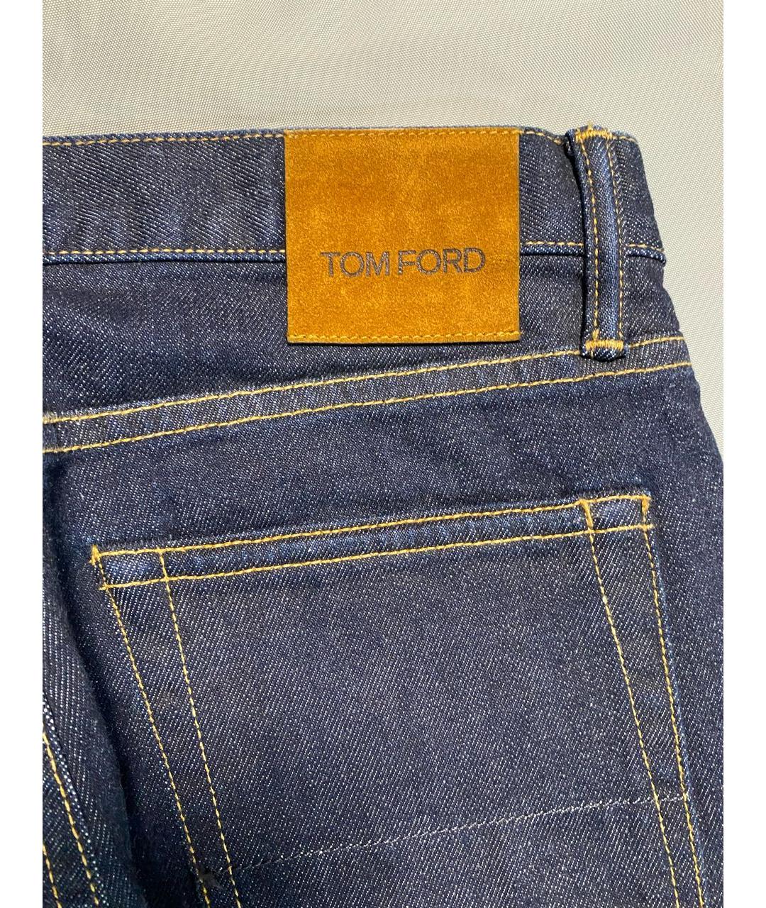 TOM FORD Синие хлопко-эластановые джинсы скинни, фото 4