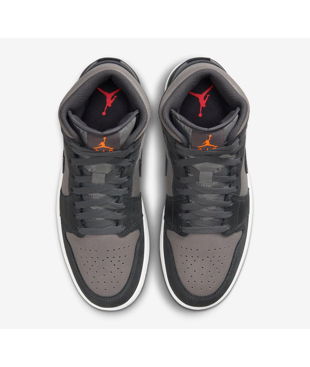 JORDAN Серые нубуковые высокие кроссовки / кеды, фото 3