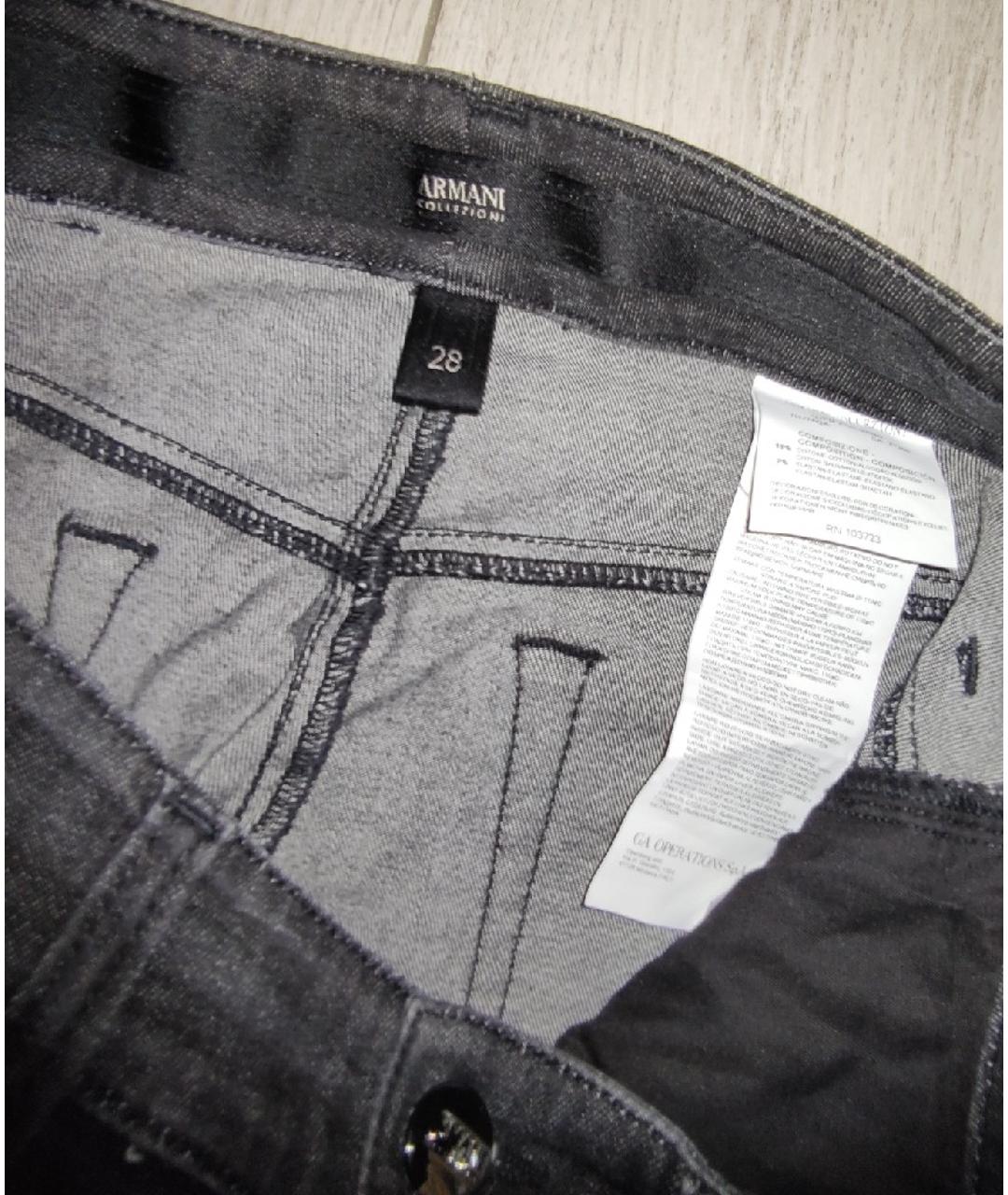ARMANI COLLEZIONI Черные хлопко-эластановые джинсы слим, фото 3