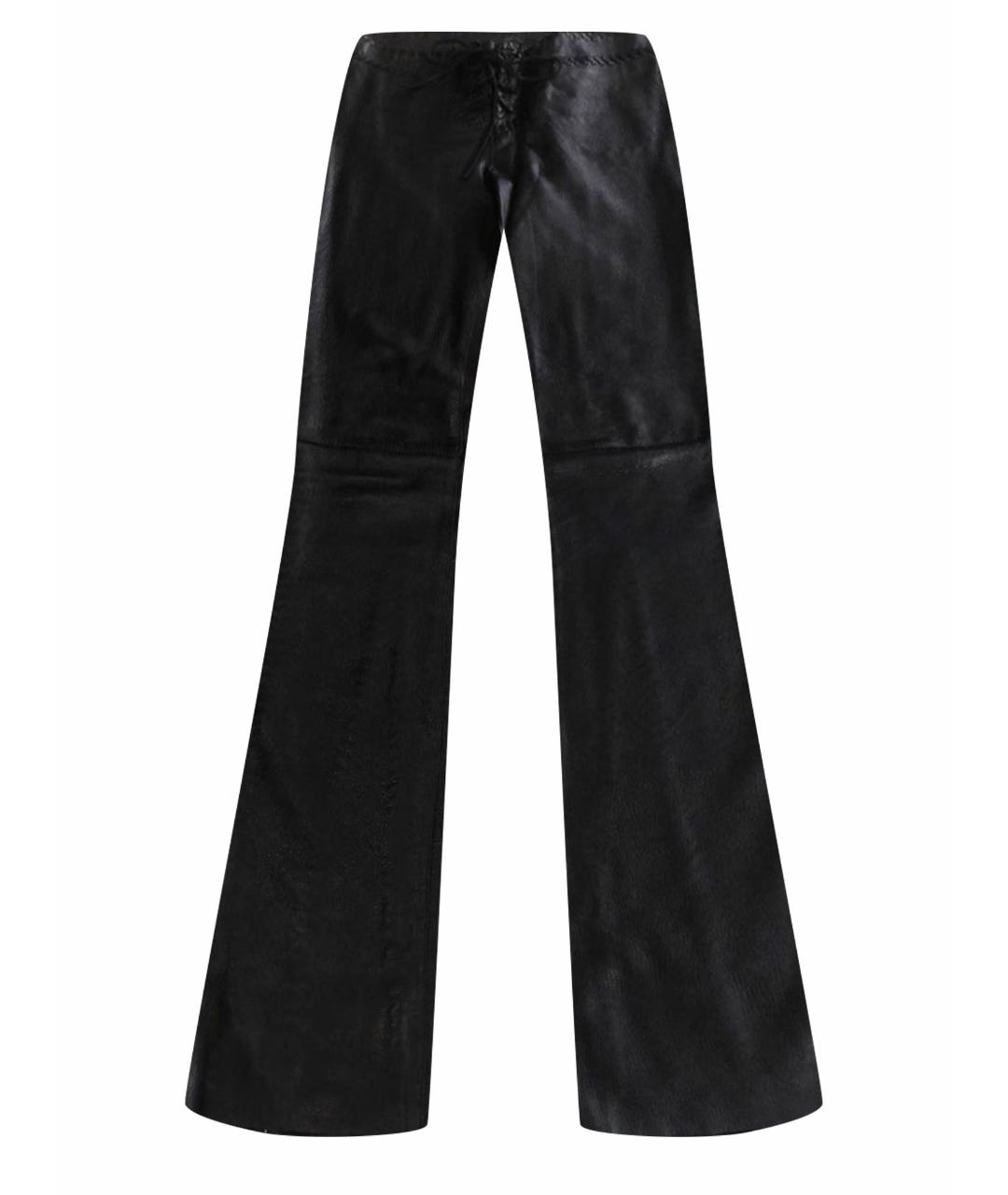 EMILIO PUCCI Черные кожаные прямые брюки, фото 1
