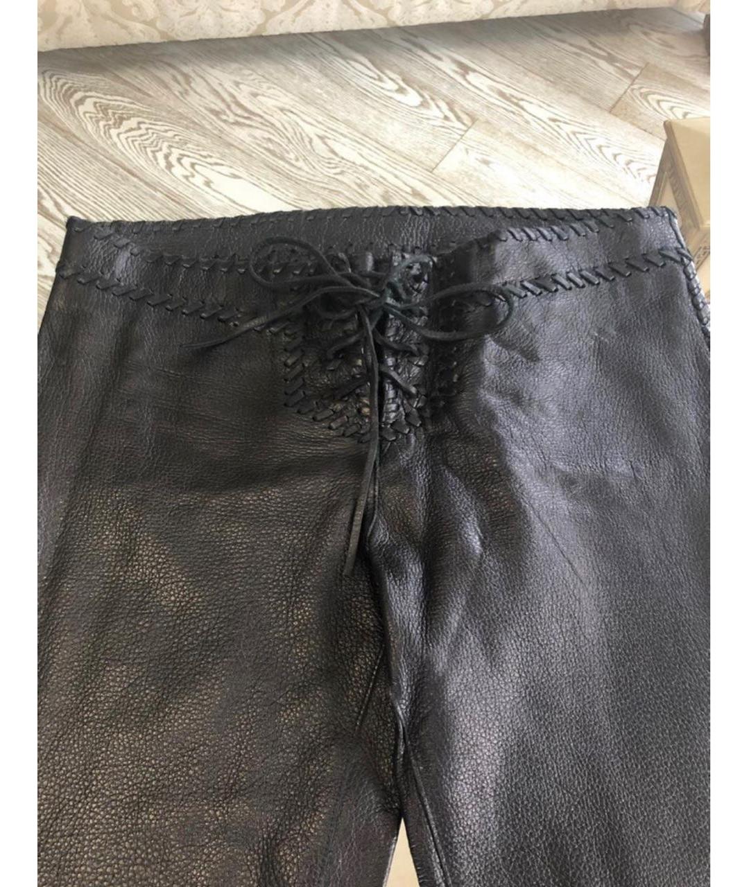 EMILIO PUCCI Черные кожаные прямые брюки, фото 3