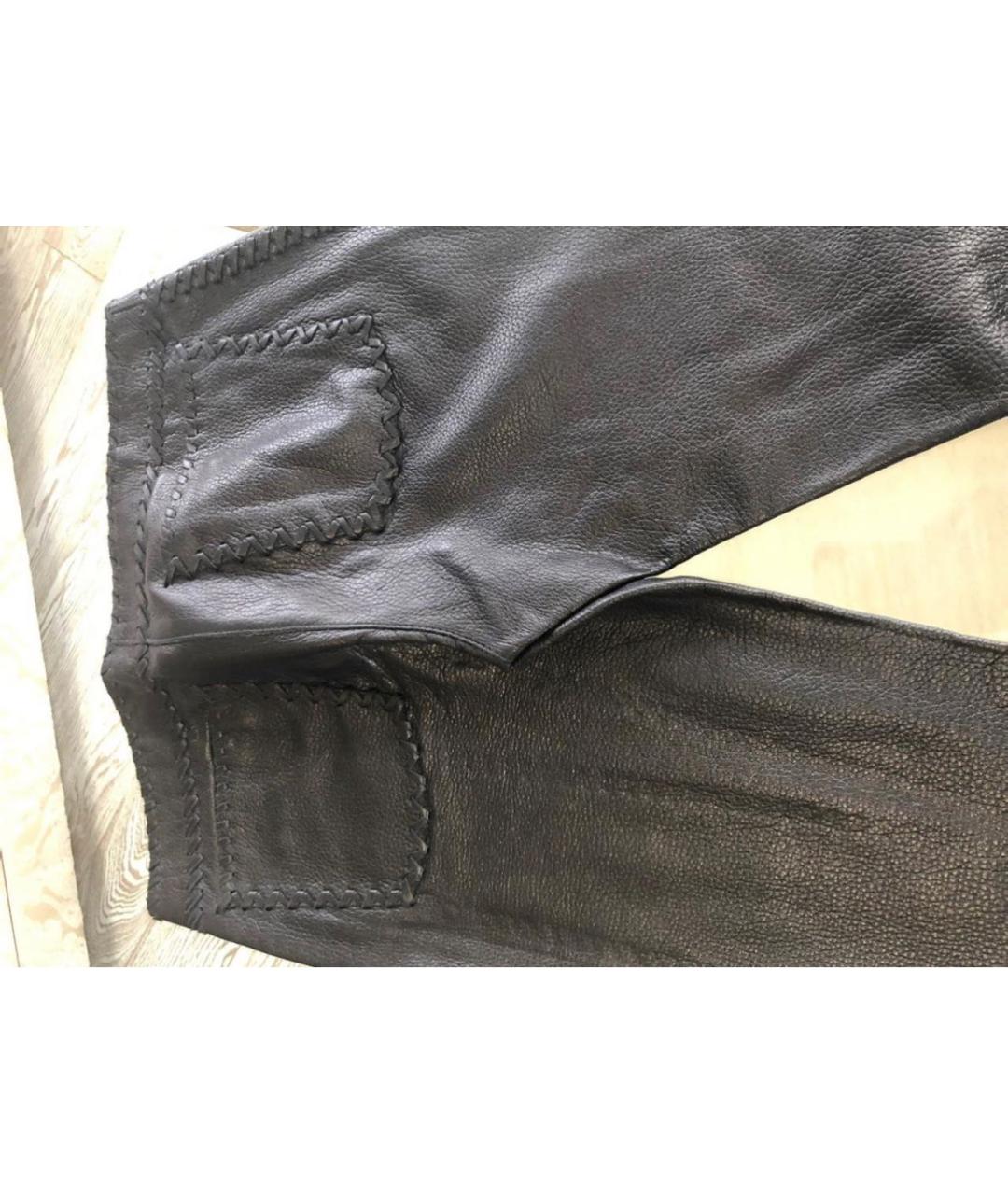 EMILIO PUCCI Черные кожаные прямые брюки, фото 4