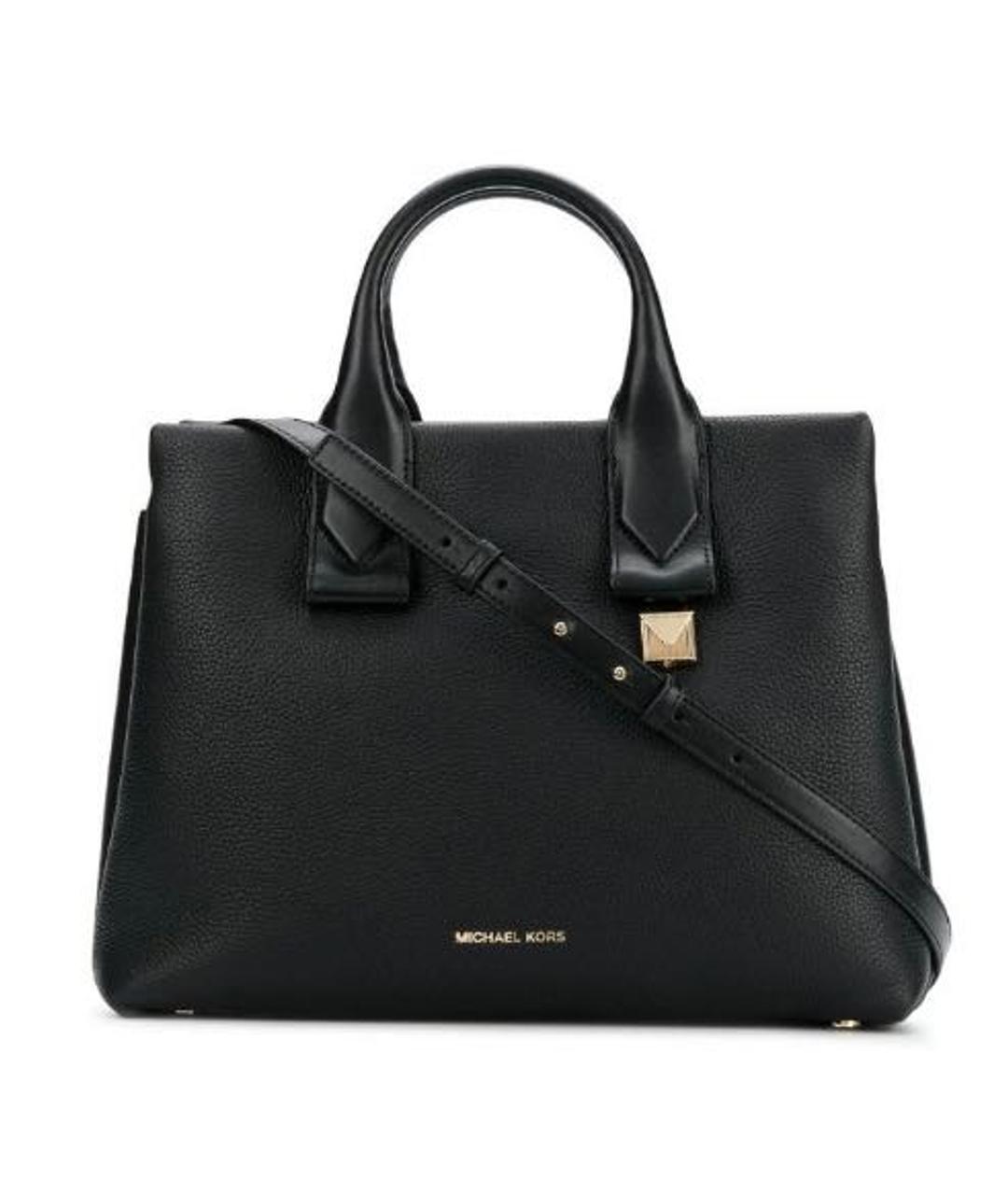 MICHAEL KORS Черная кожаная сумка тоут, фото 1