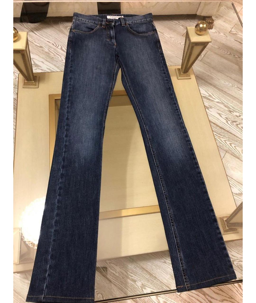 SAINT LAURENT Синие хлопковые прямые джинсы, фото 6
