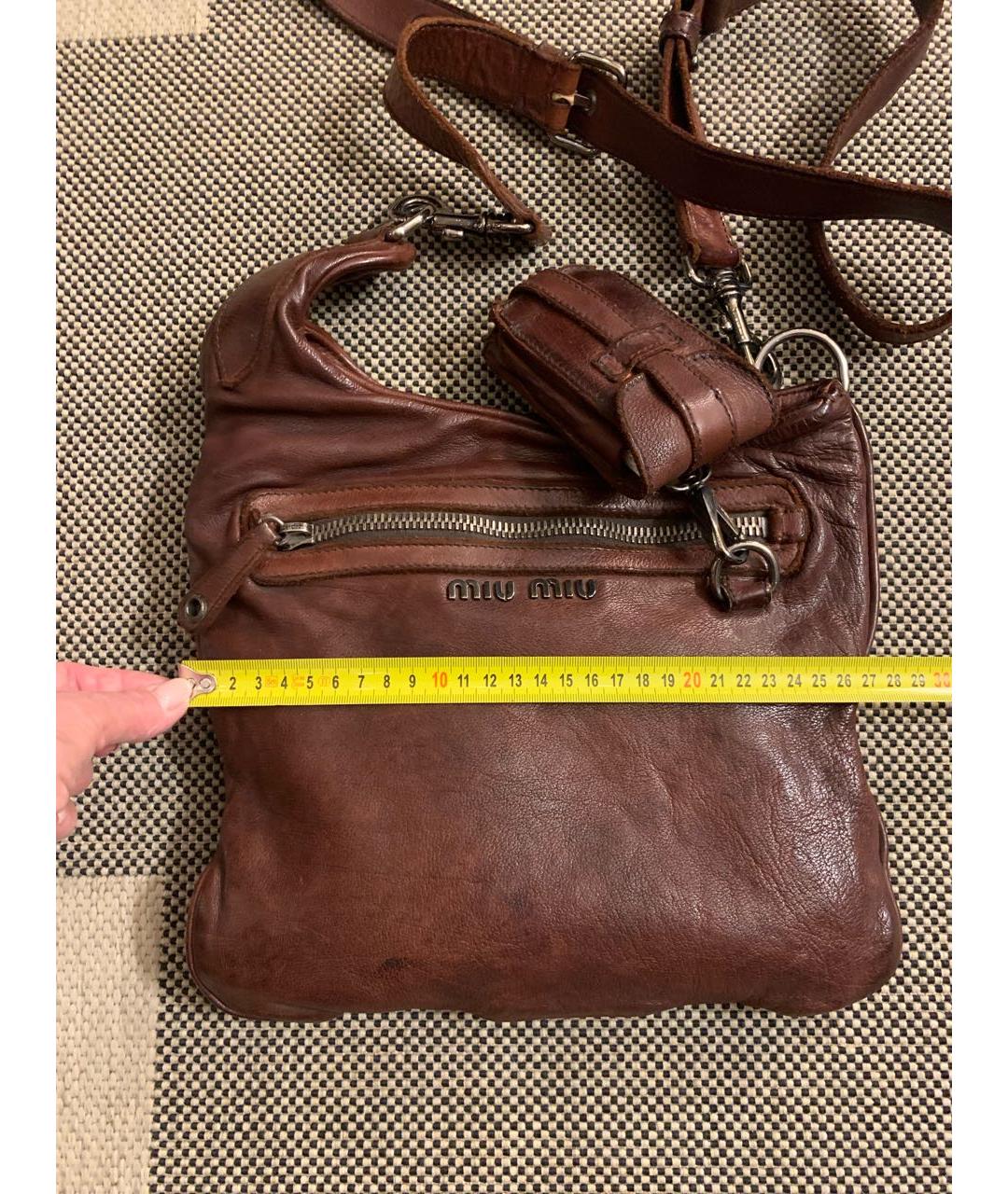 MIU MIU Коричневая кожаная сумка тоут, фото 5