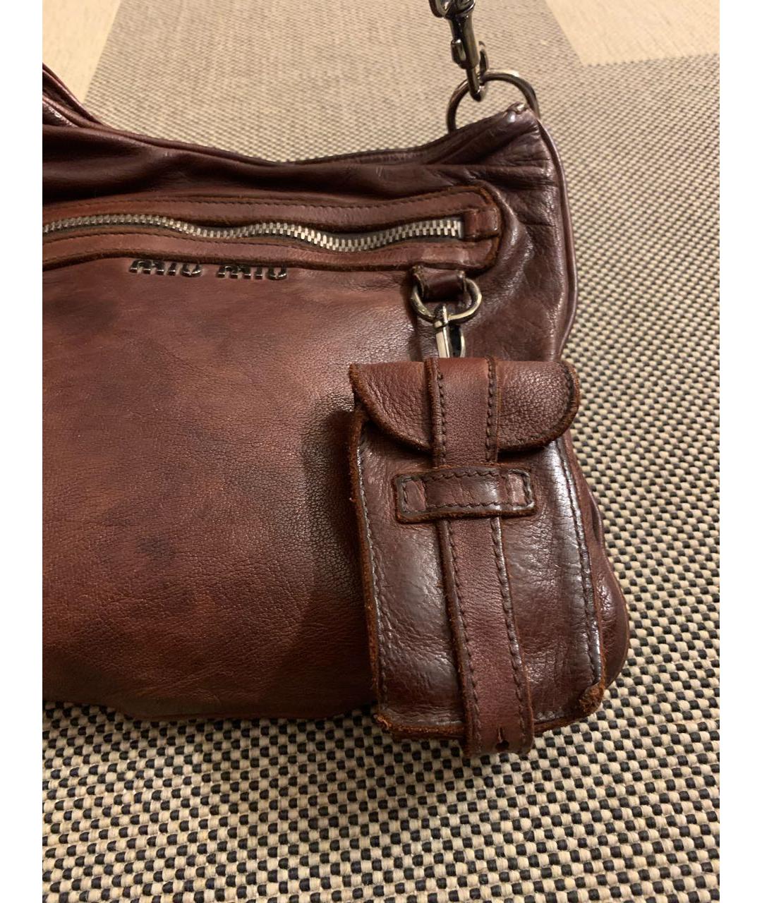 MIU MIU Коричневая кожаная сумка тоут, фото 4