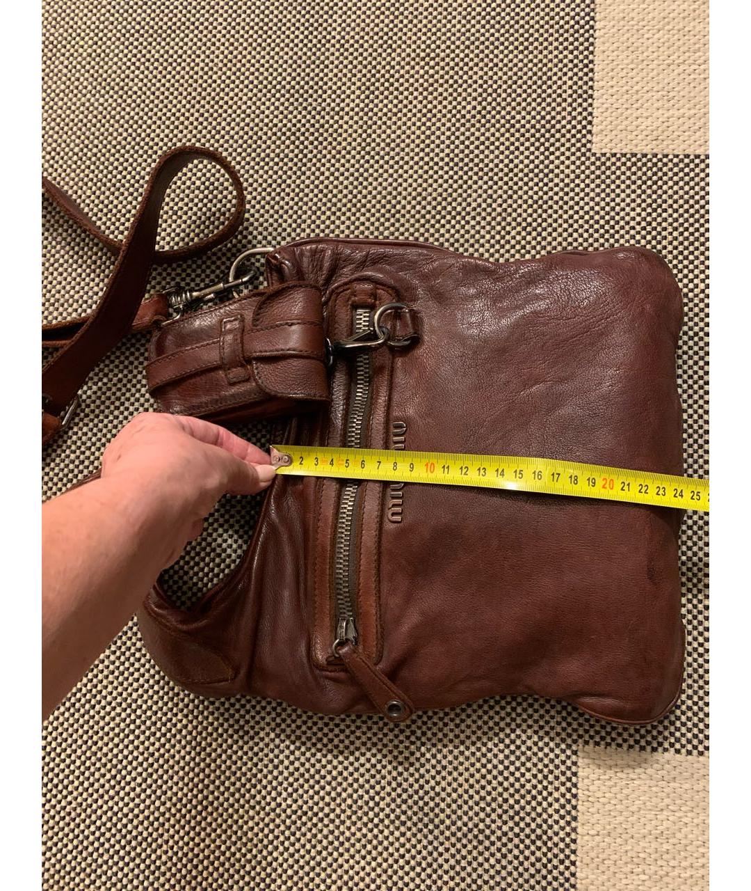 MIU MIU Коричневая кожаная сумка тоут, фото 6
