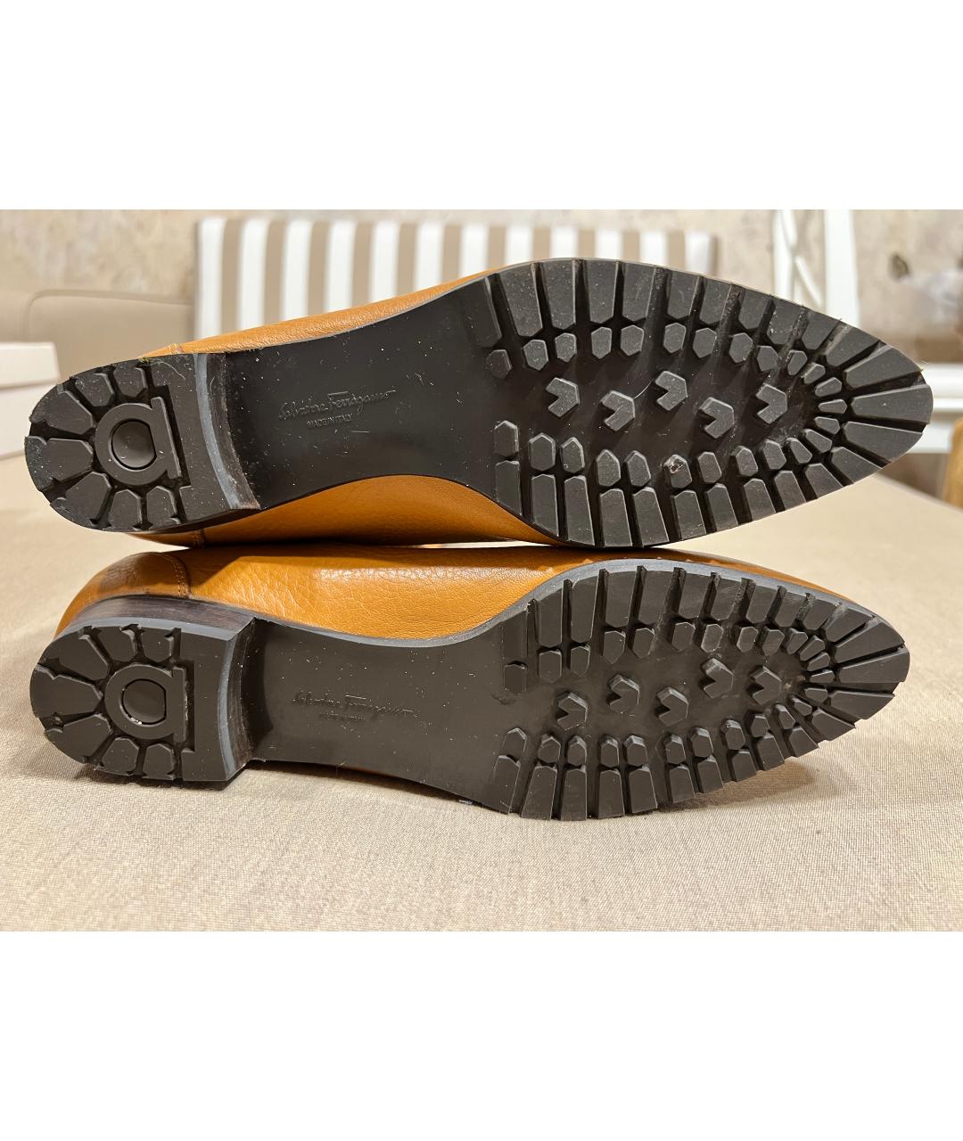 FERRAGAMO Коричневые кожаные сапоги, фото 5