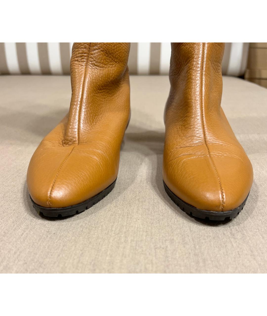 FERRAGAMO Коричневые кожаные сапоги, фото 3