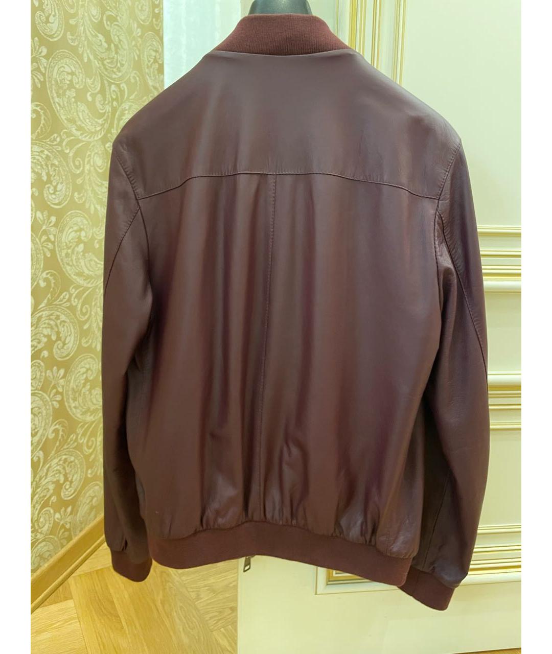 ETRO Бордовая кожаная куртка, фото 2