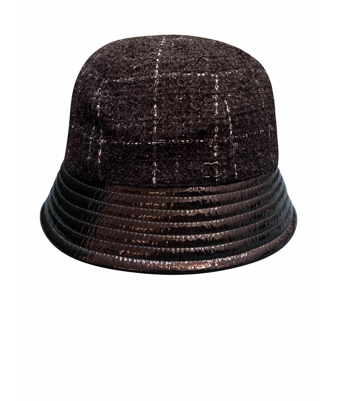 CHANEL PRE-OWNED Черная шерстяная шляпа, фото 1