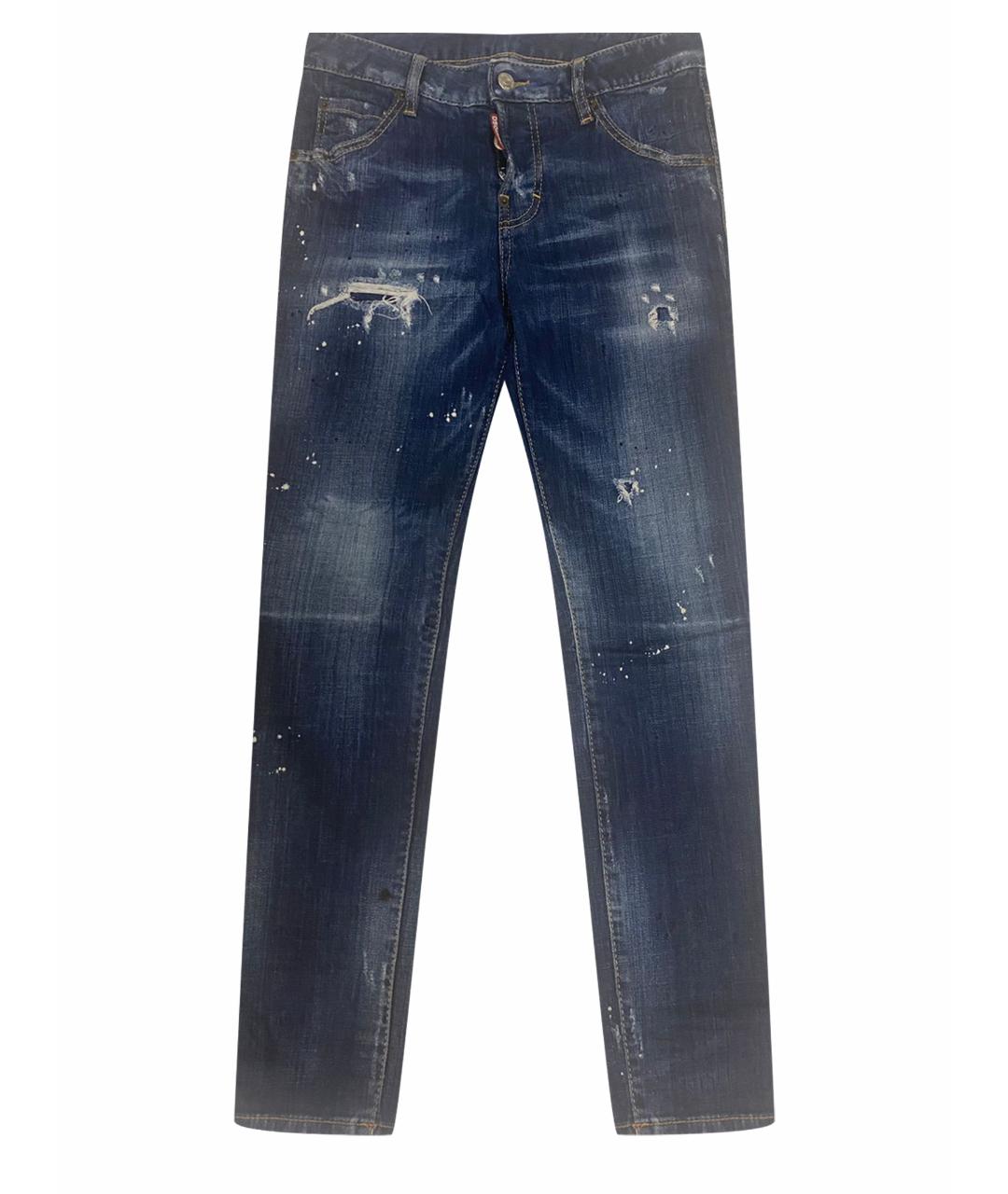 DSQUARED2 Синие хлопко-эластановые джинсы слим, фото 1