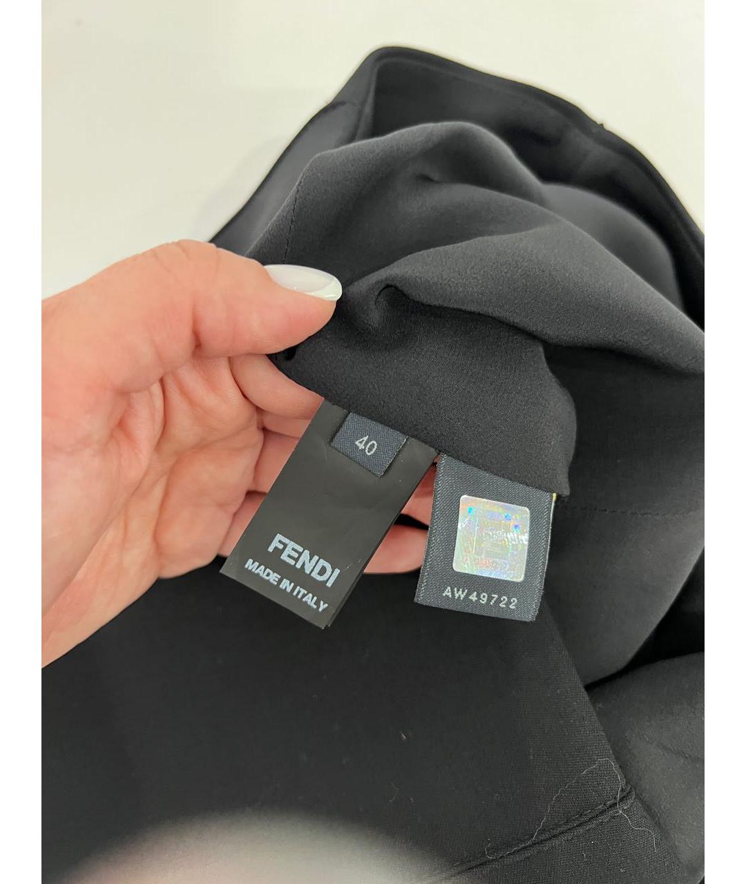 FENDI Черная шерстяная юбка мини, фото 5