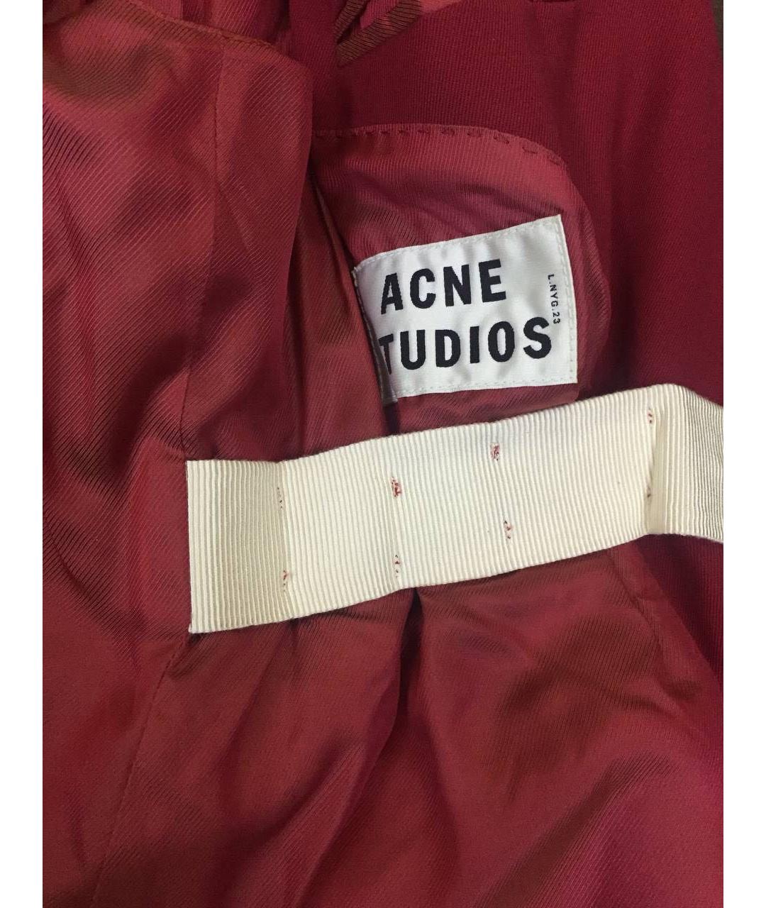 ACNE STUDIOS Красный шерстяной костюм с брюками, фото 3