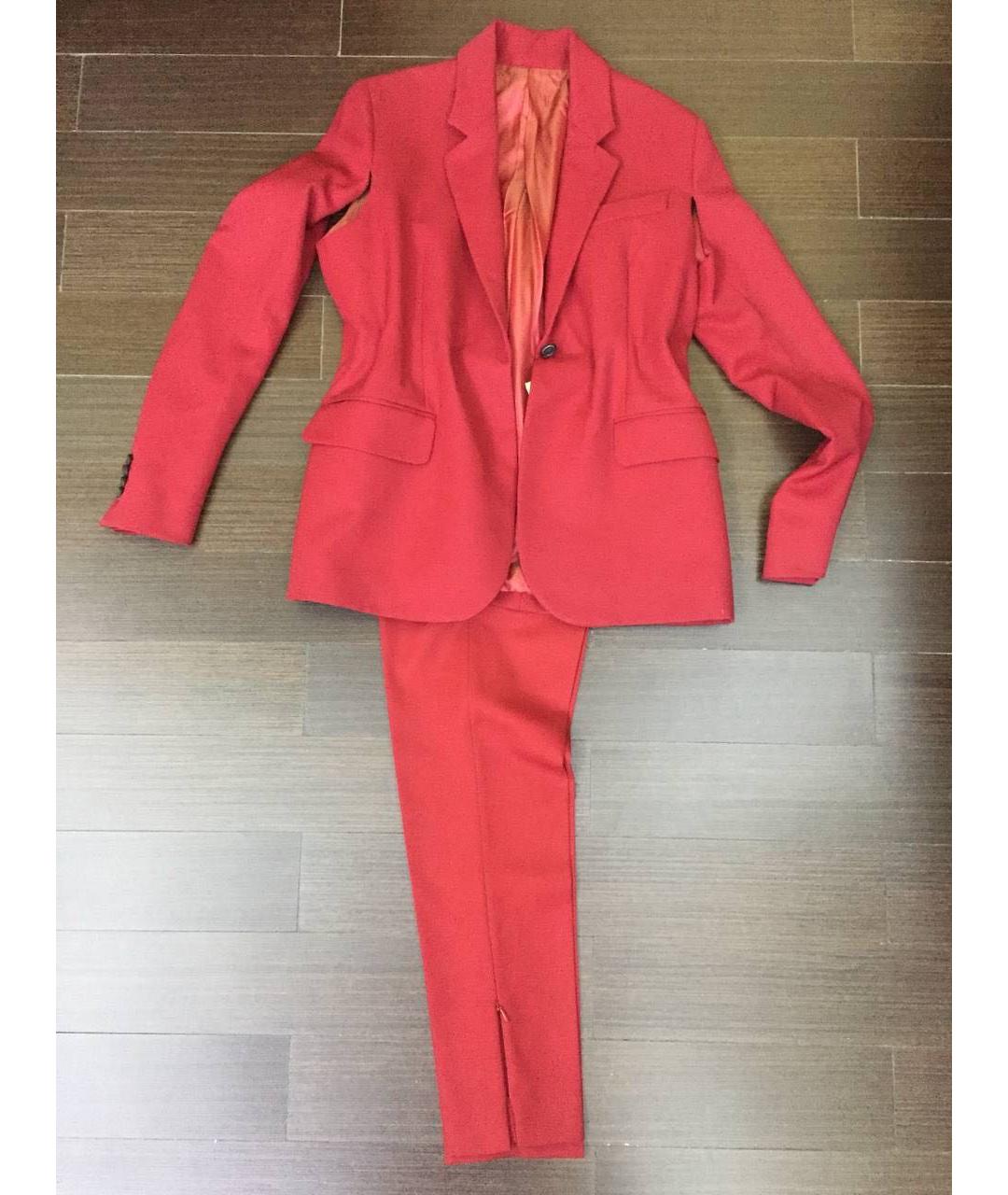ACNE STUDIOS Красный шерстяной костюм с брюками, фото 4