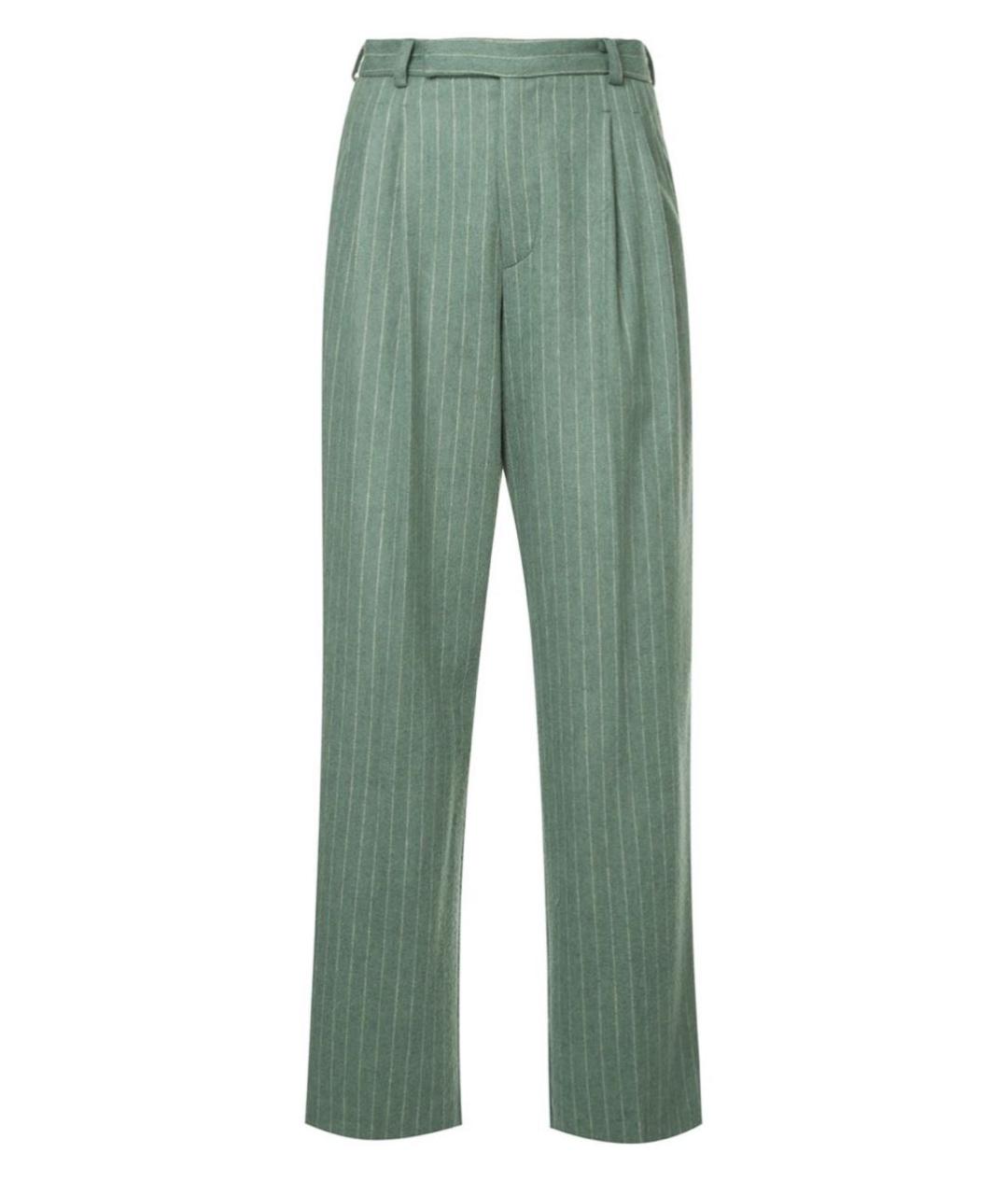 WALK OF SHAME Зеленые шерстяные прямые брюки, фото 1