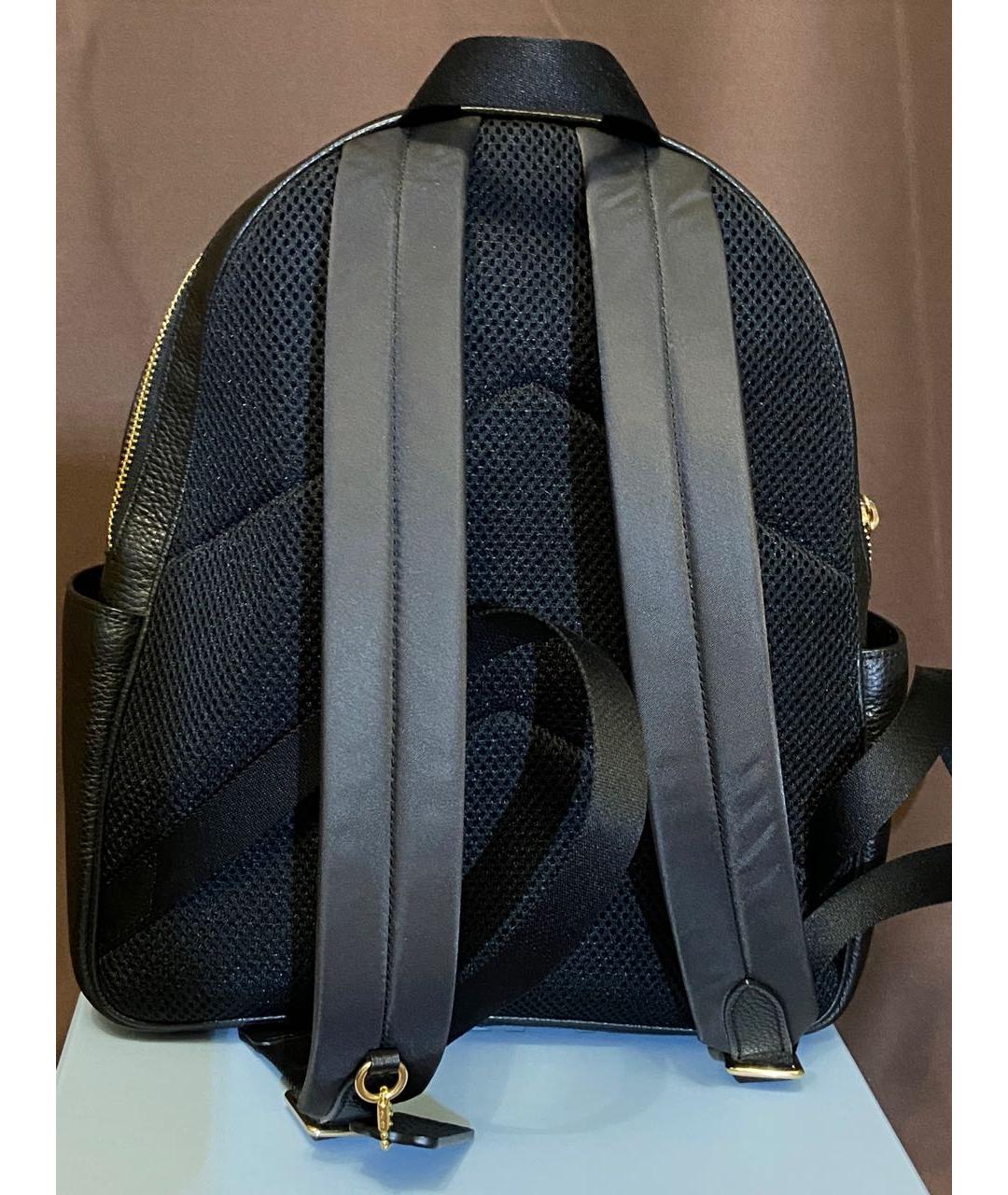 COACH Черный кожаный рюкзак, фото 4