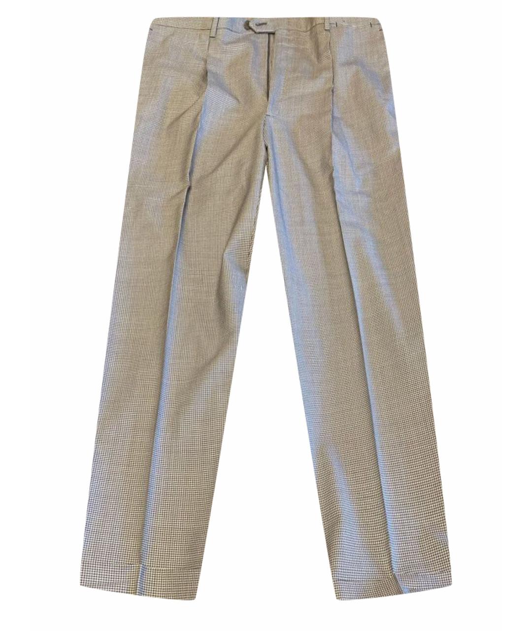 BRIONI Серые шерстяные классические брюки, фото 1