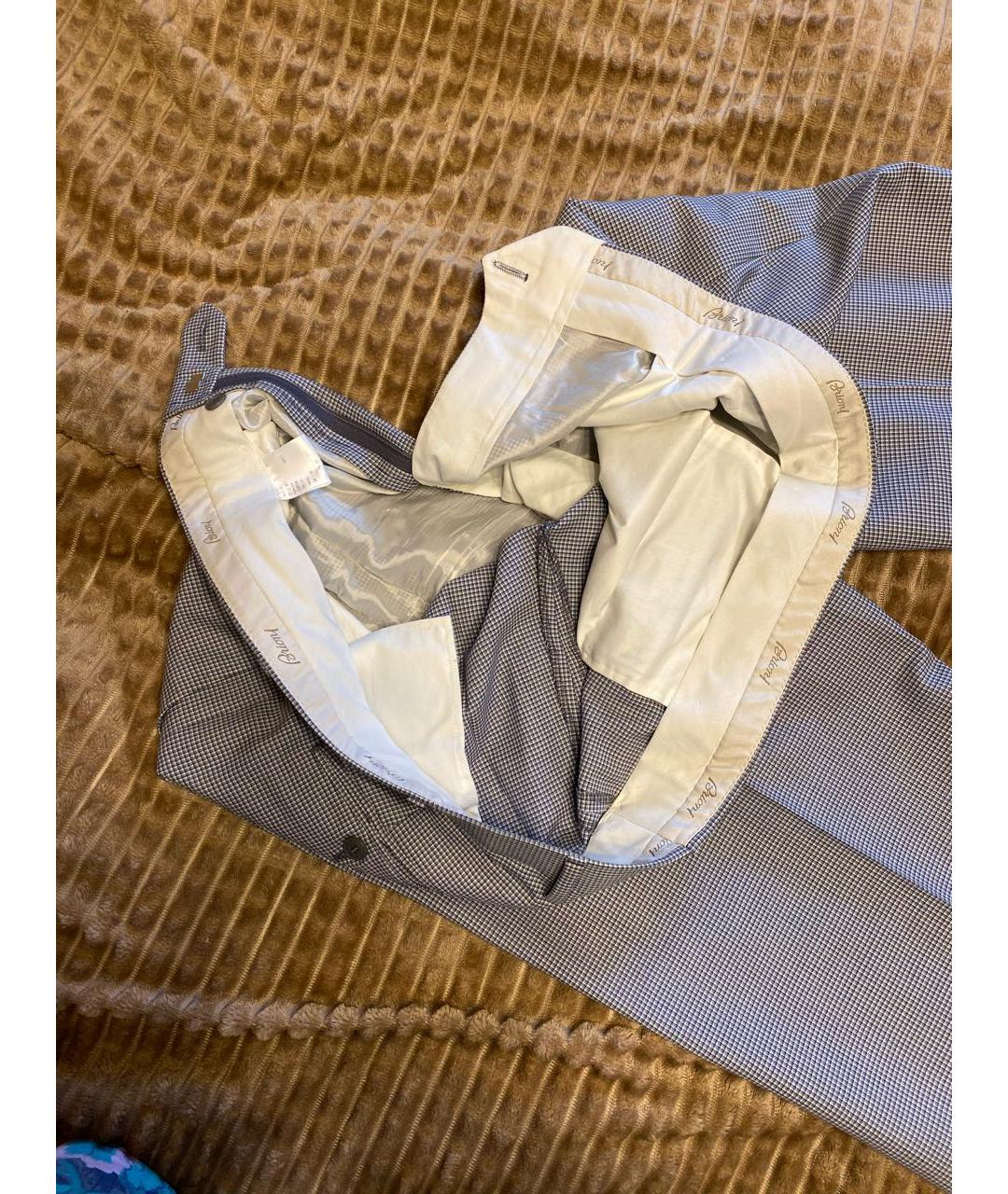 BRIONI Серые шерстяные классические брюки, фото 3