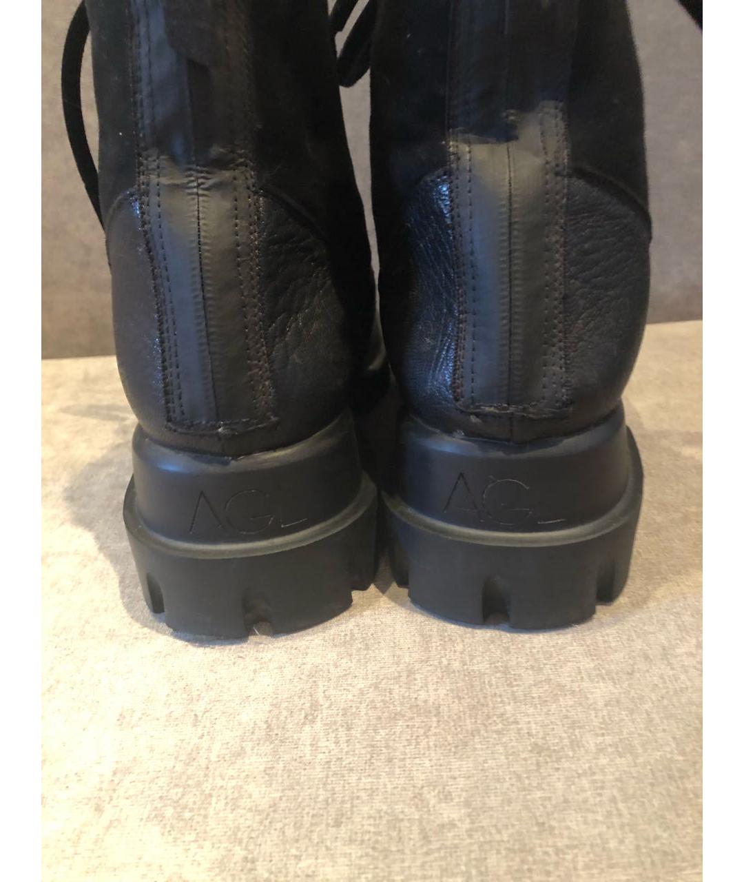 AGL Черные кожаные ботинки, фото 4