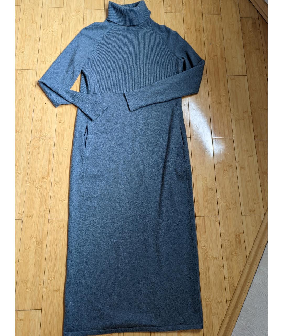 LORO PIANA Антрацитовое кашемировое повседневное платье, фото 6