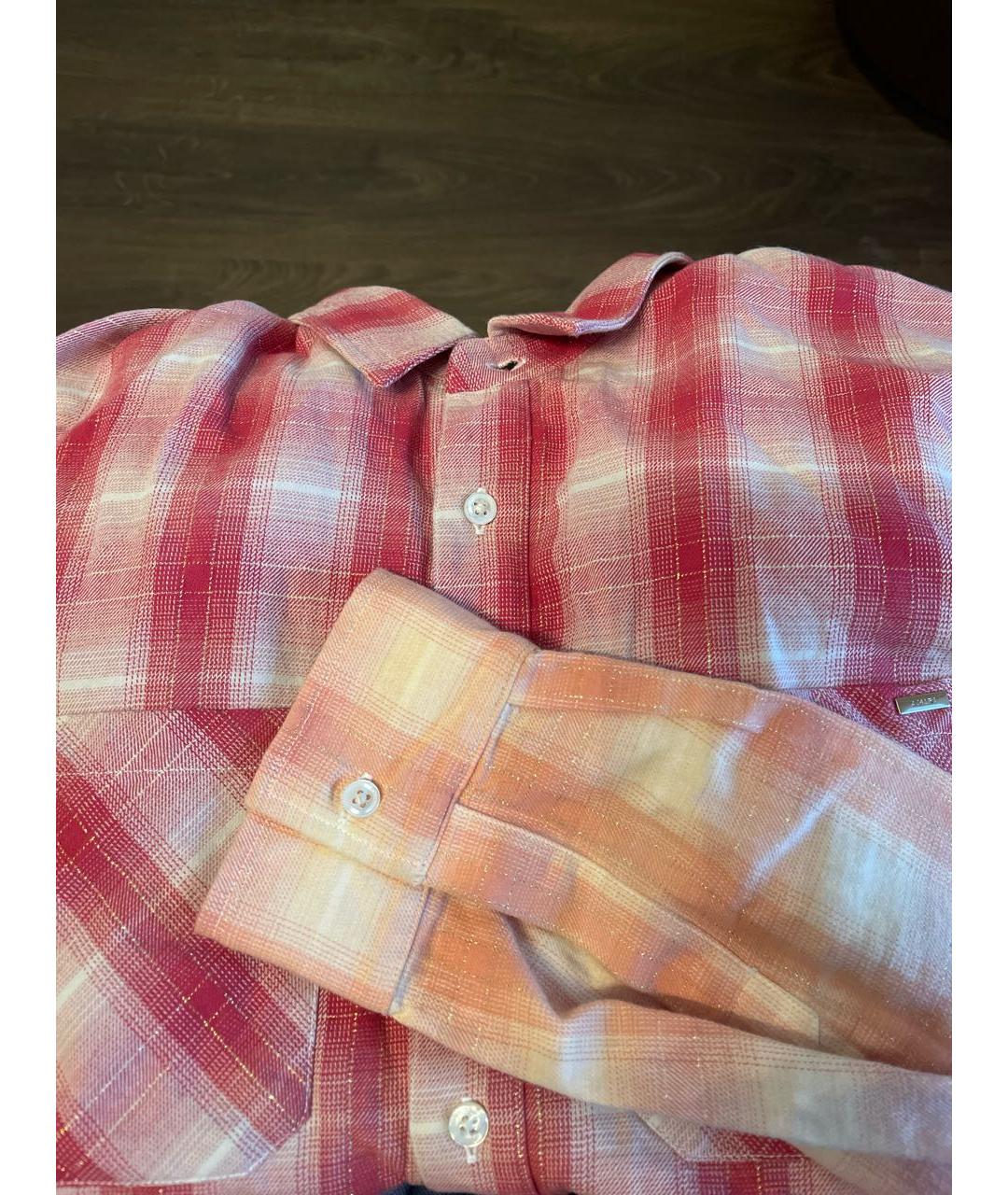 AMIRI Розовая хлопковая кэжуал рубашка, фото 4