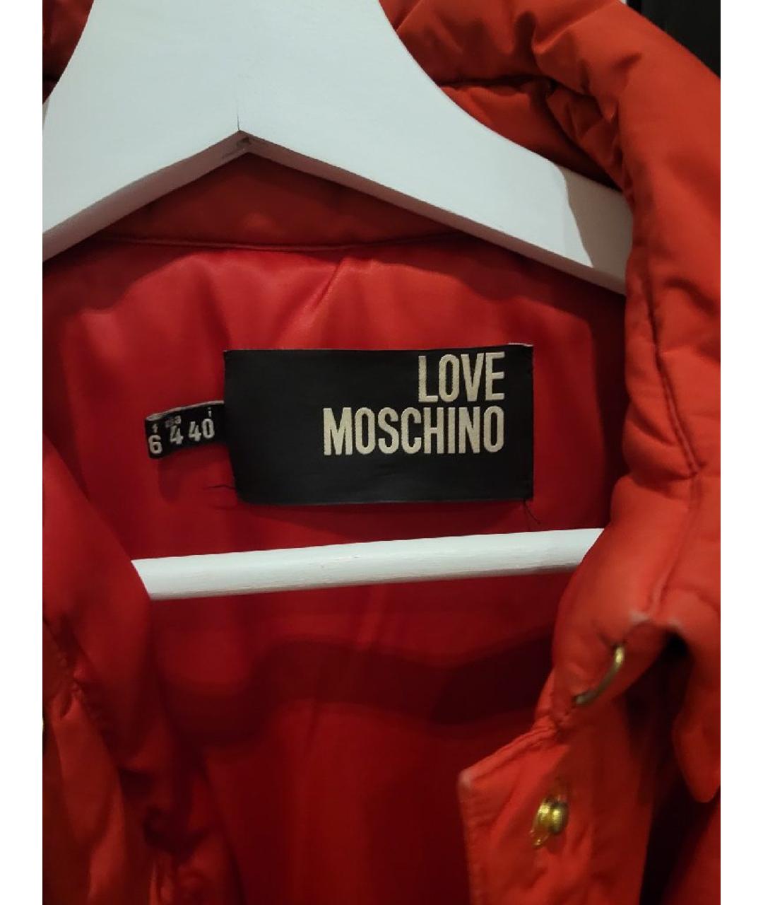 LOVE MOSCHINO Красная полиэстеровая куртка, фото 3