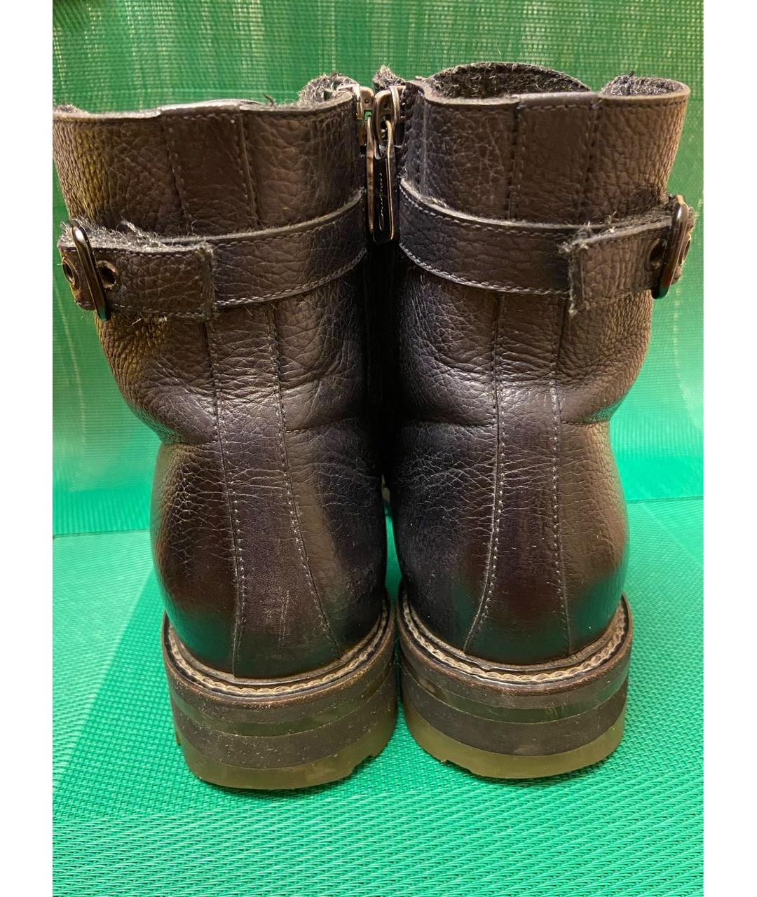 SANTONI Синие кожаные ботинки, фото 2
