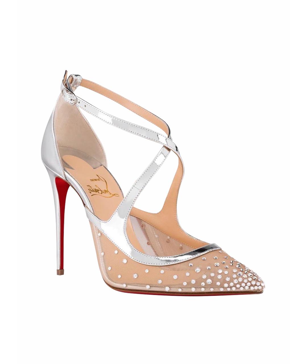 CHRISTIAN LOUBOUTIN Серебряные кожаные туфли, фото 1