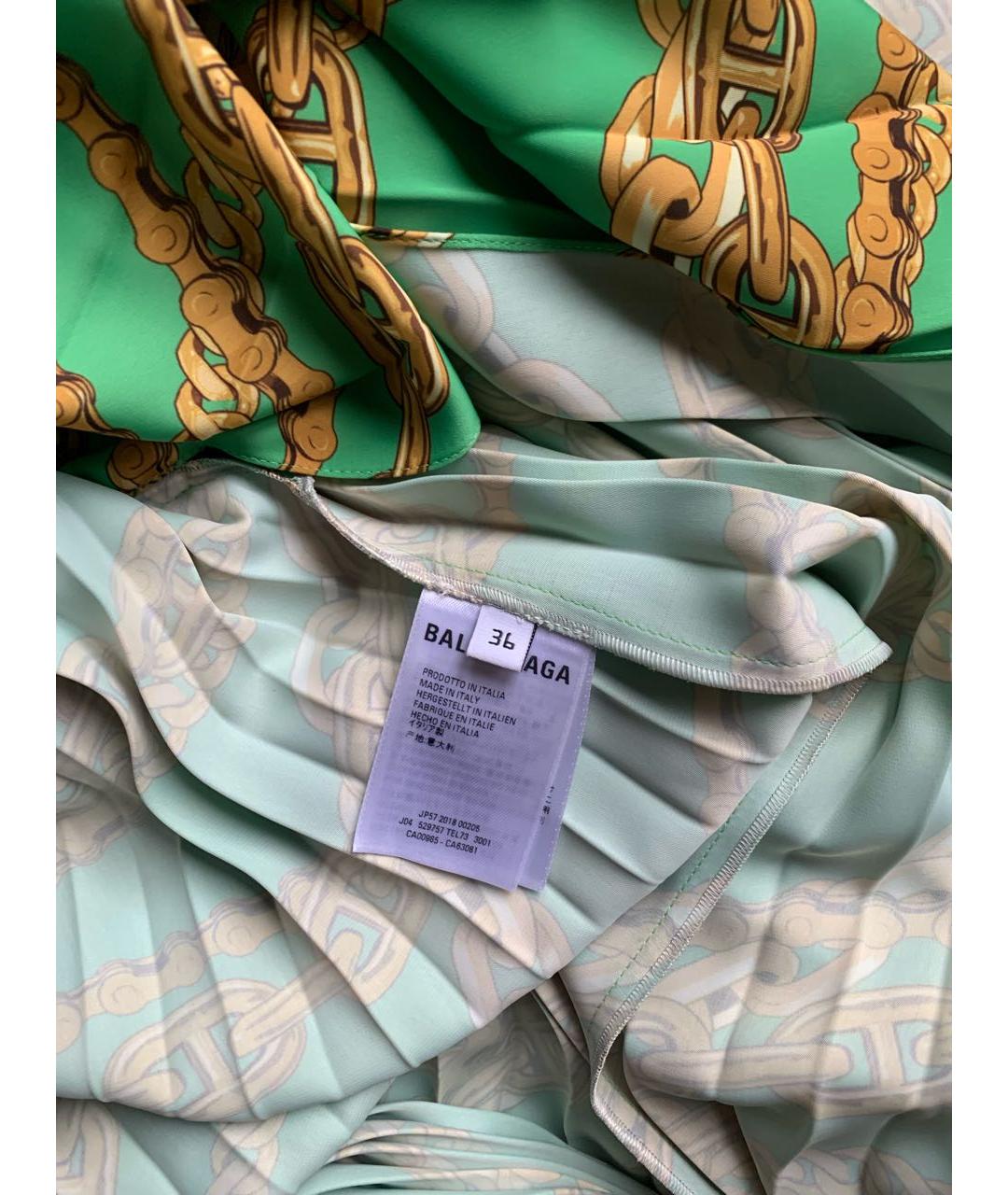 BALENCIAGA Зеленая полиэстеровая юбка миди, фото 6