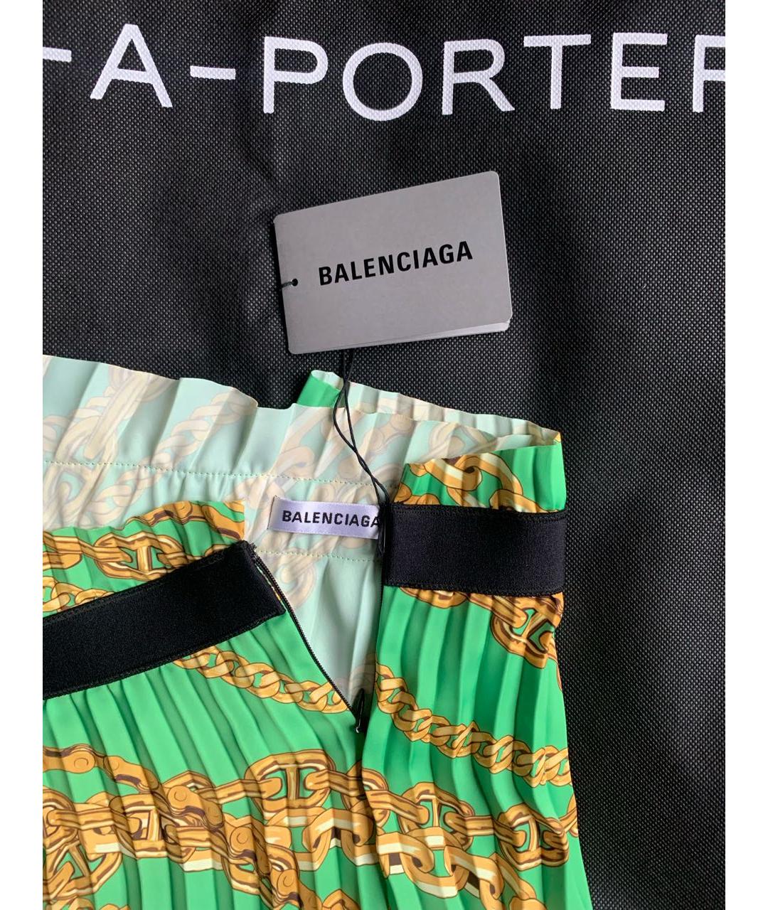 BALENCIAGA Зеленая полиэстеровая юбка миди, фото 5