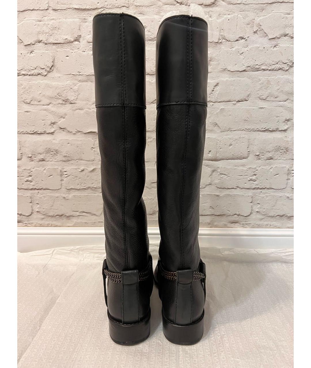 DKNY Черные кожаные сапоги, фото 4