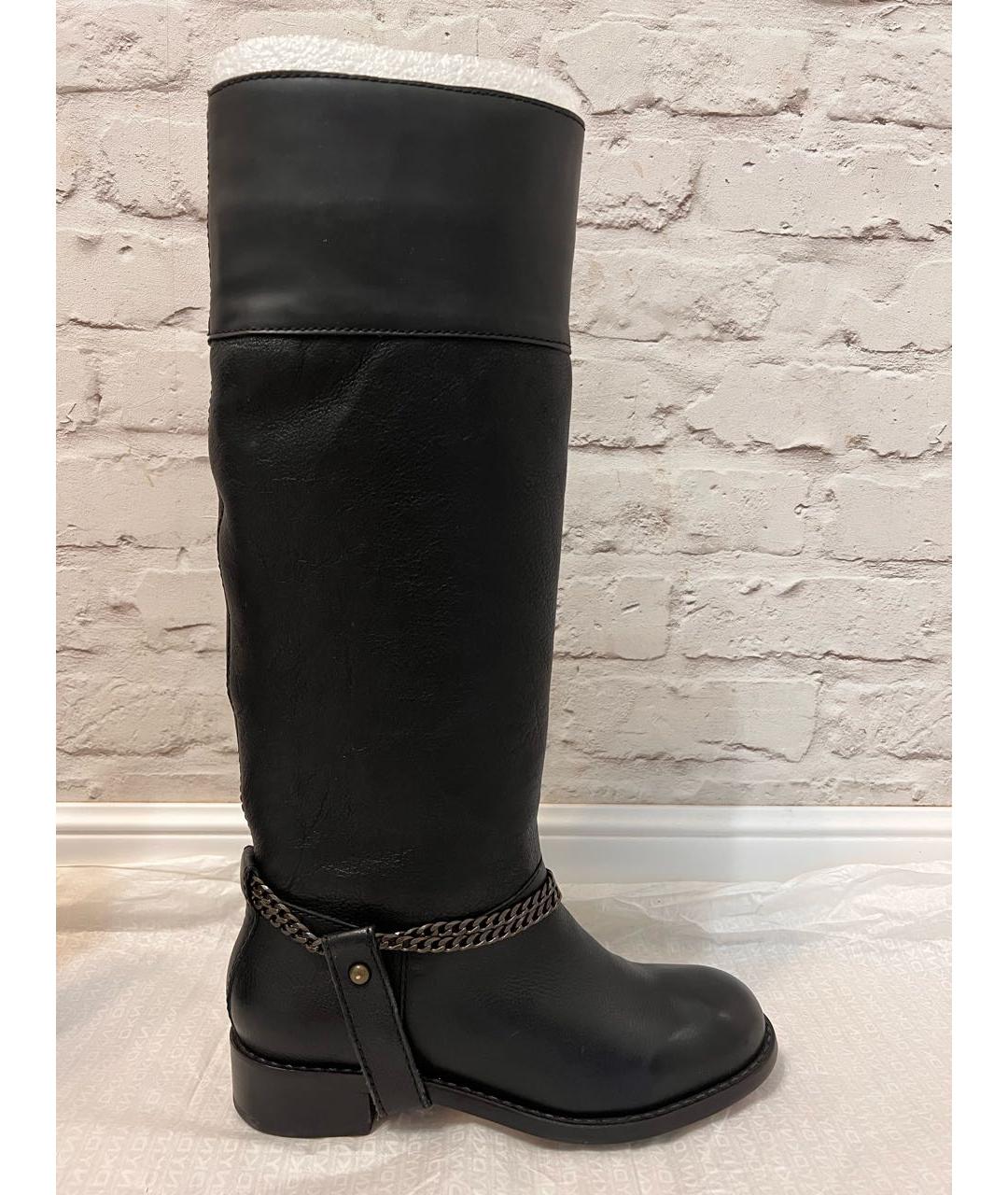 DKNY Черные кожаные сапоги, фото 7