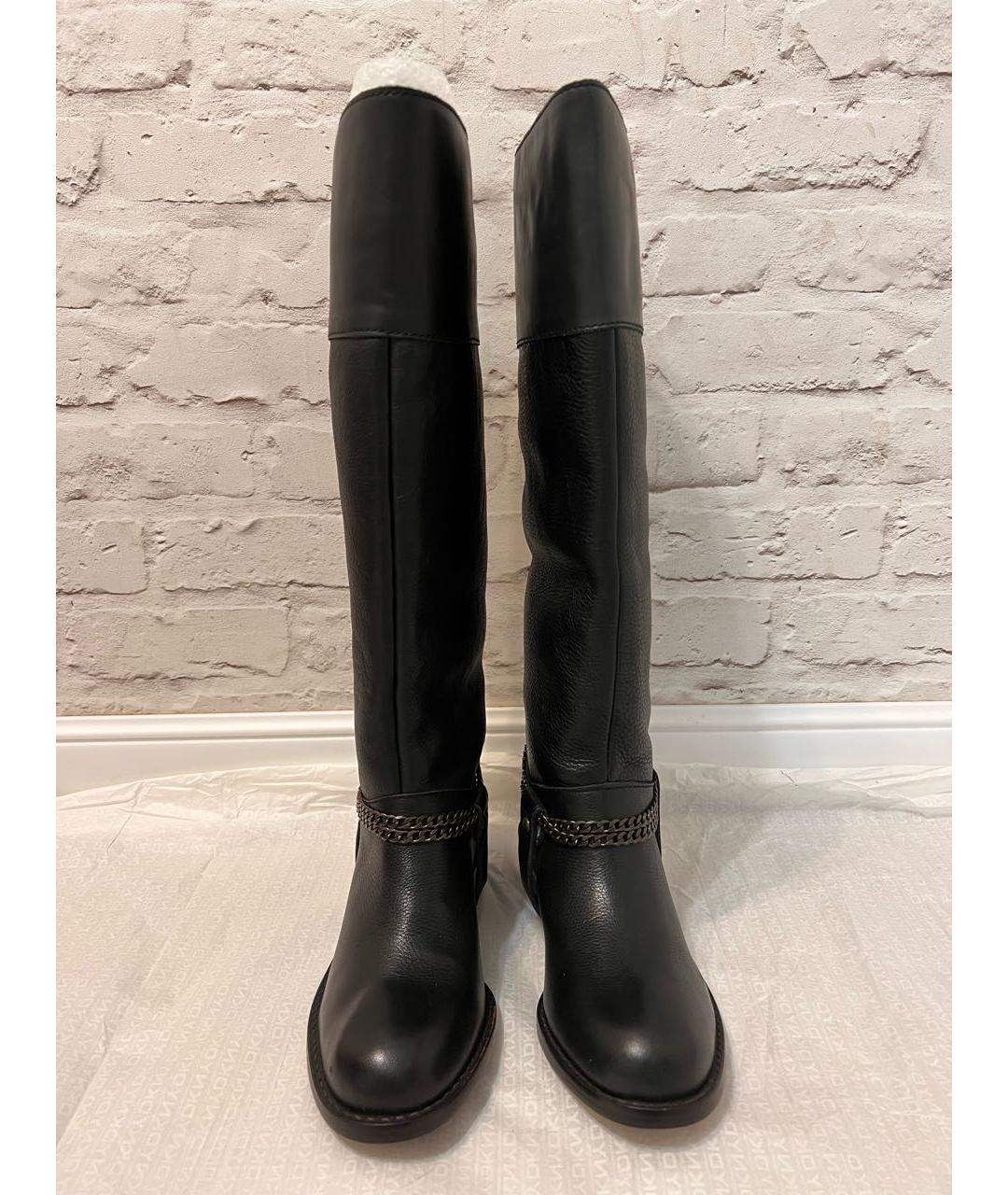 DKNY Черные кожаные сапоги, фото 2